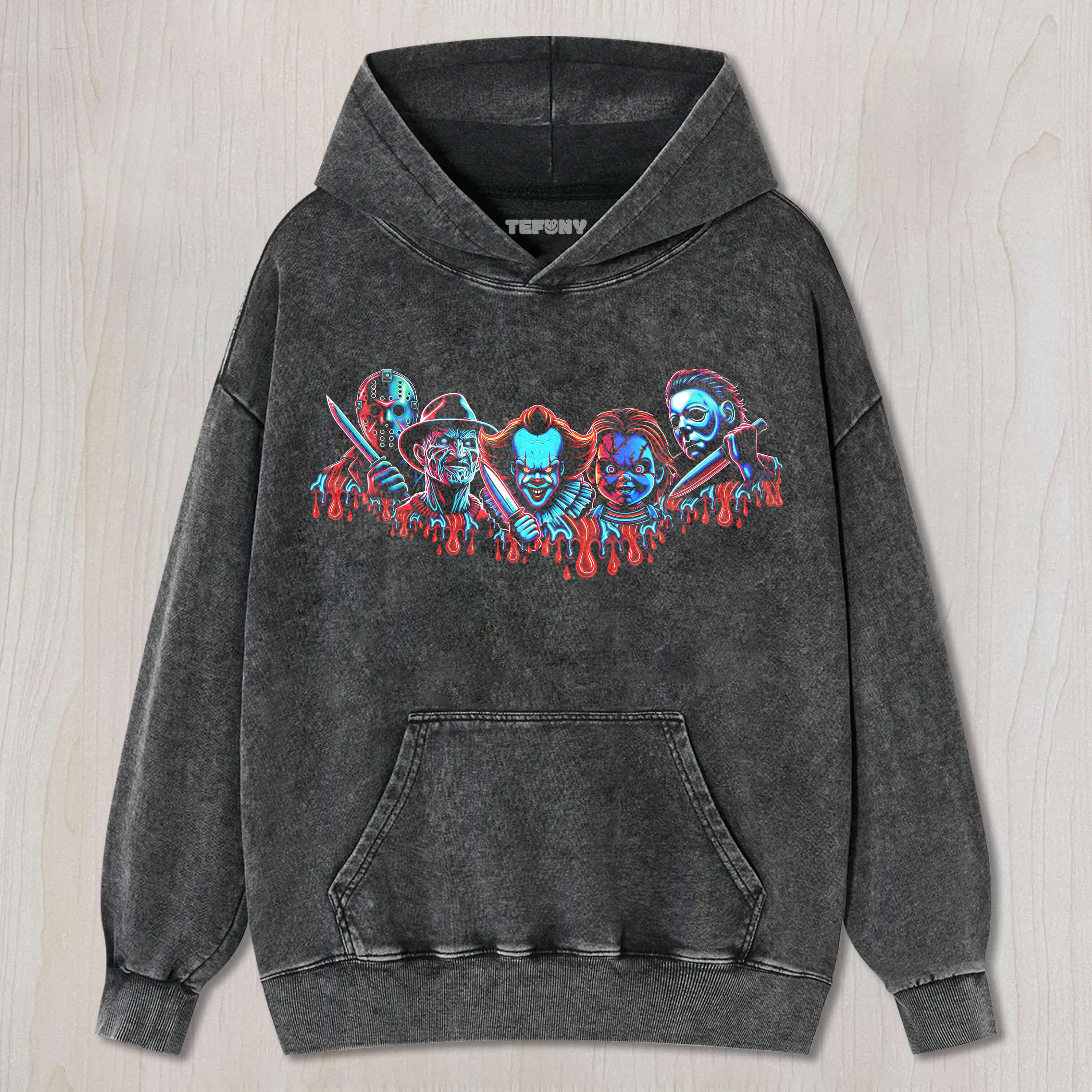 NEON HORROR MOVIE PUZZLE T-SHIRT