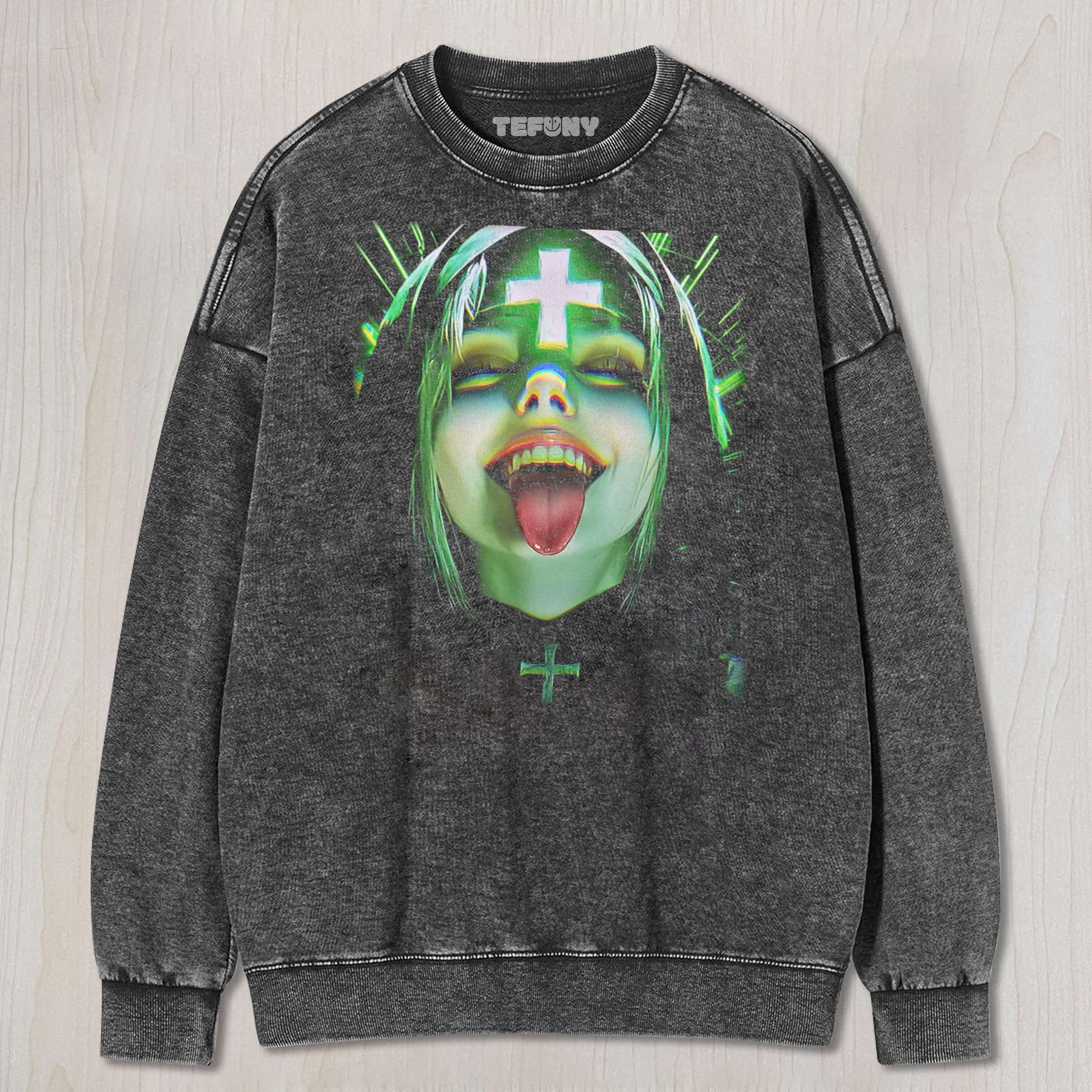 NUN STICKING OUT HER TONGUE TEE & SWEAT & HOOD
