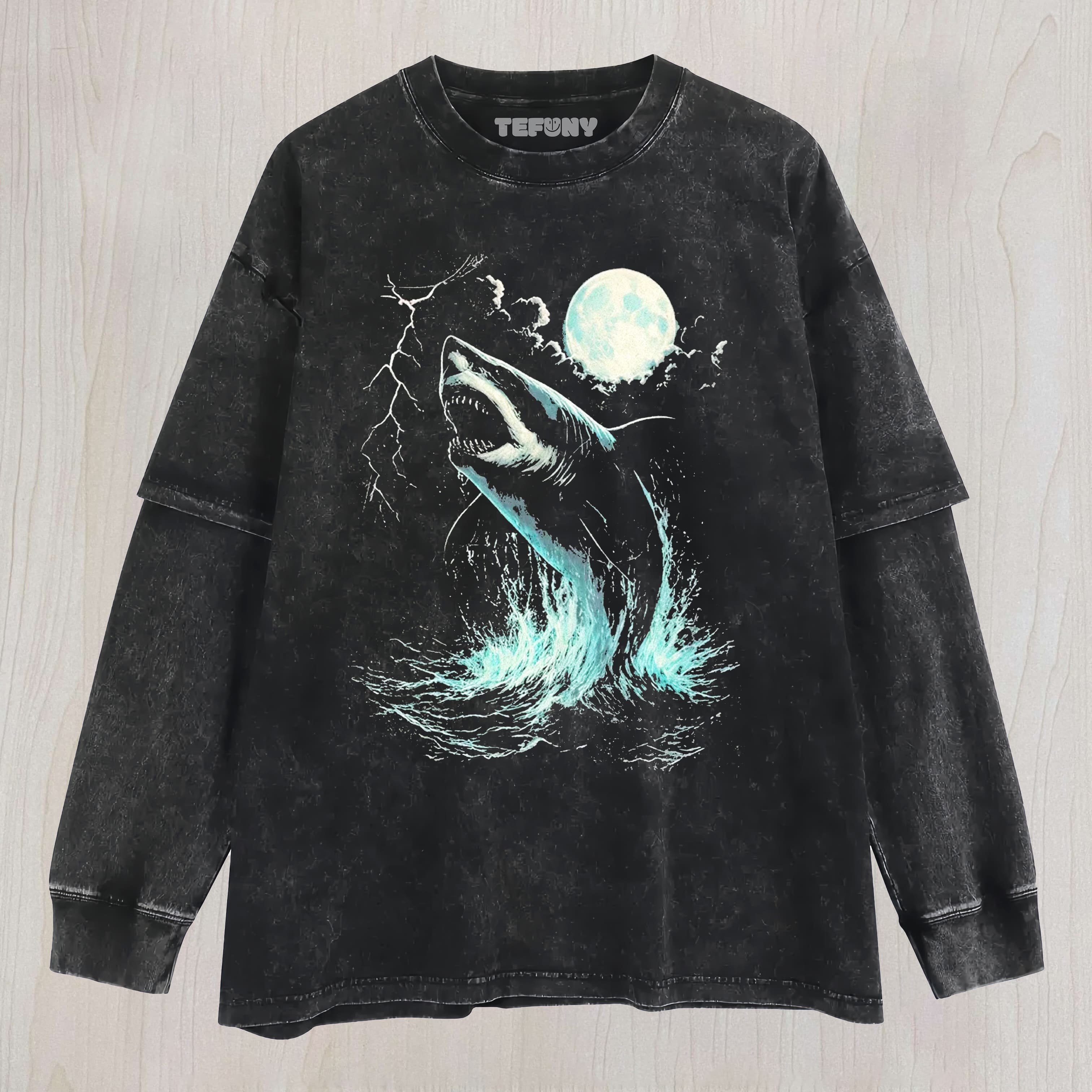 ORIENTAL TIGER CRANE PEONY TRADITIONAL ART WASHED UNISEX TEE, TANK TOP, LAYERED LS, SWEATSHIRT & HOODIE