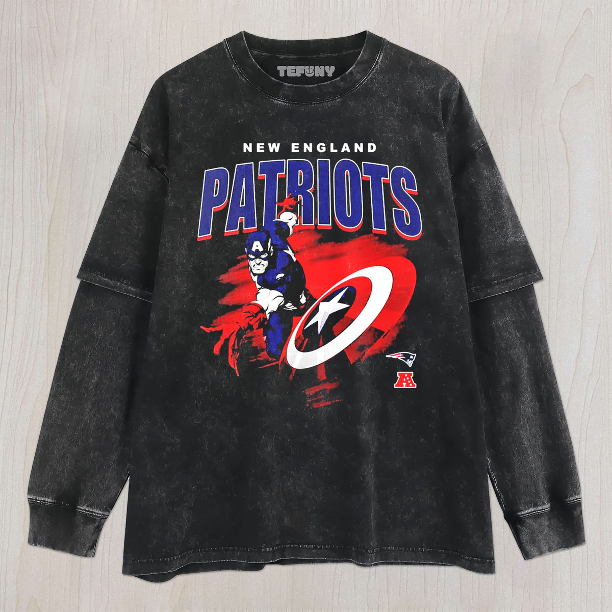 PATRIOTS & CAPTAIN AMERICA UNISEX TEE, TANK TOP, LAYERED LS, SWEATSHIRT & HOODIE