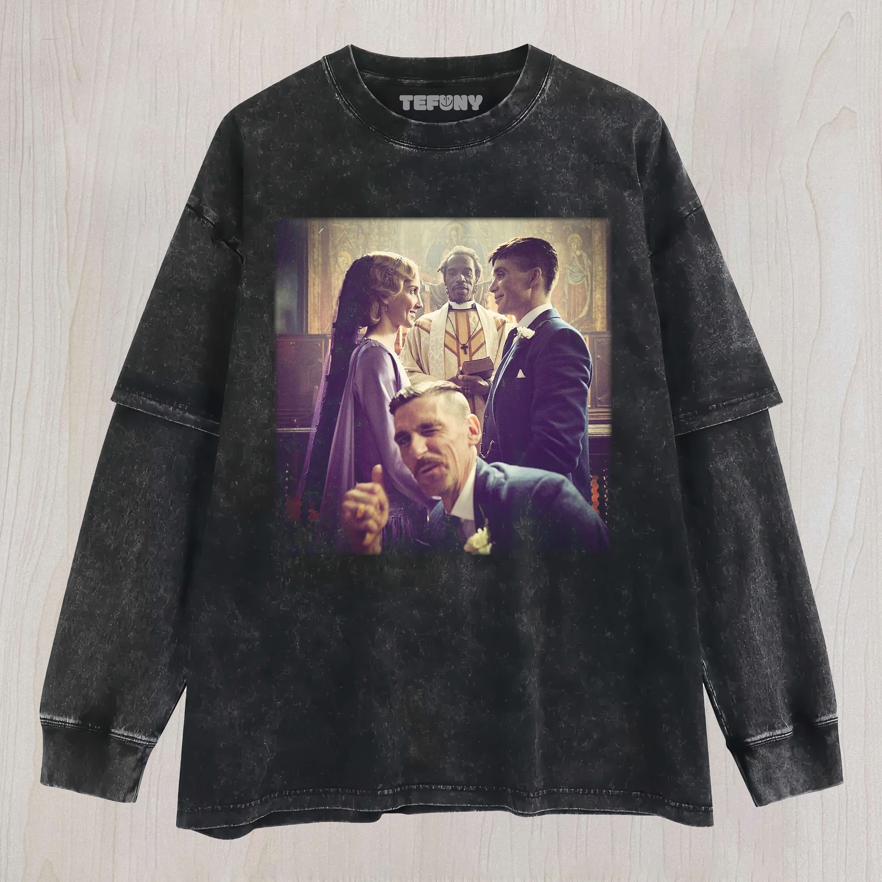 PEAKY BLINDERS TOMMY SHELBY AND GRACE BURGESS'S WEDDING LAYERED LONG SLEEVE