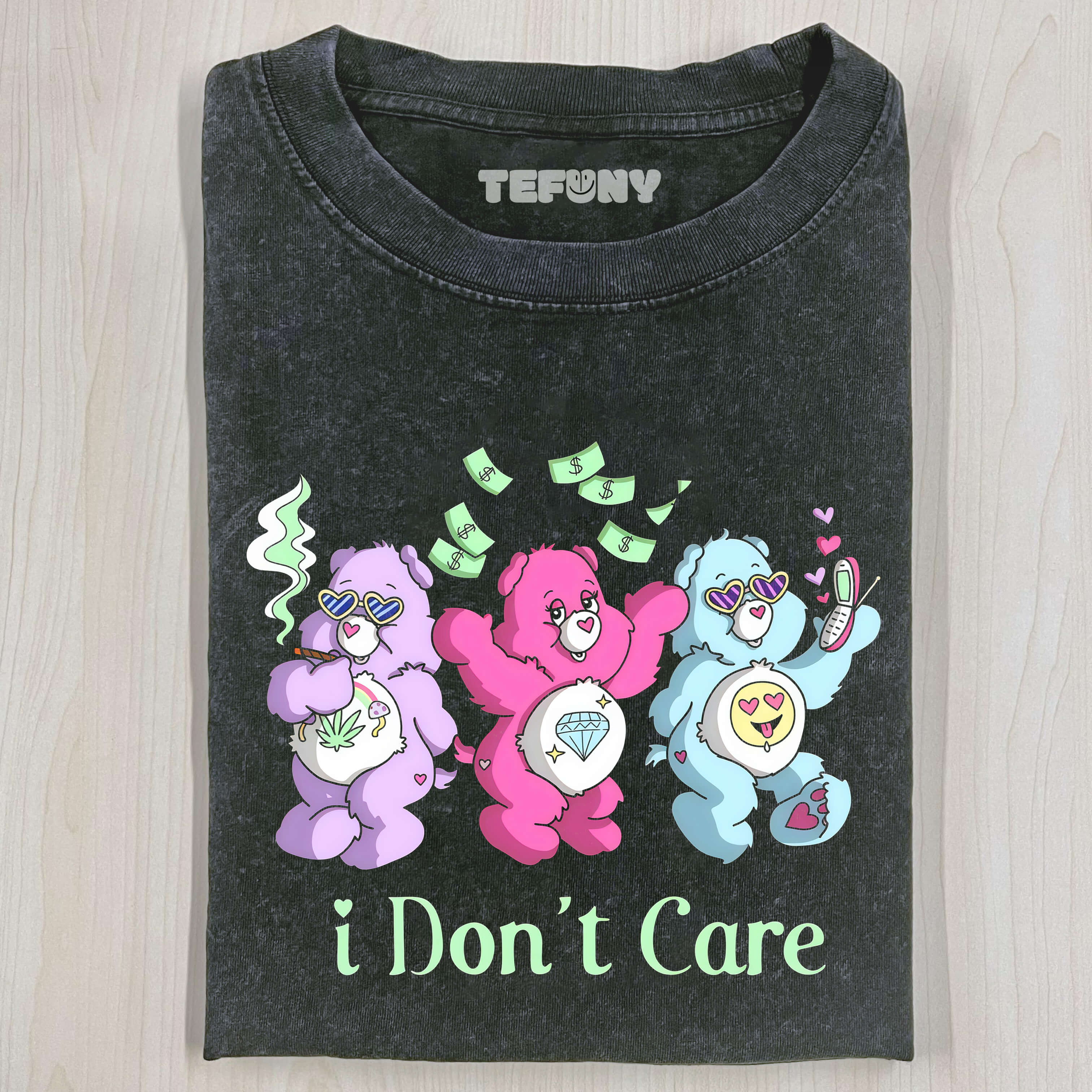 I_DON'T CARE TIE DYE T-SHIRT