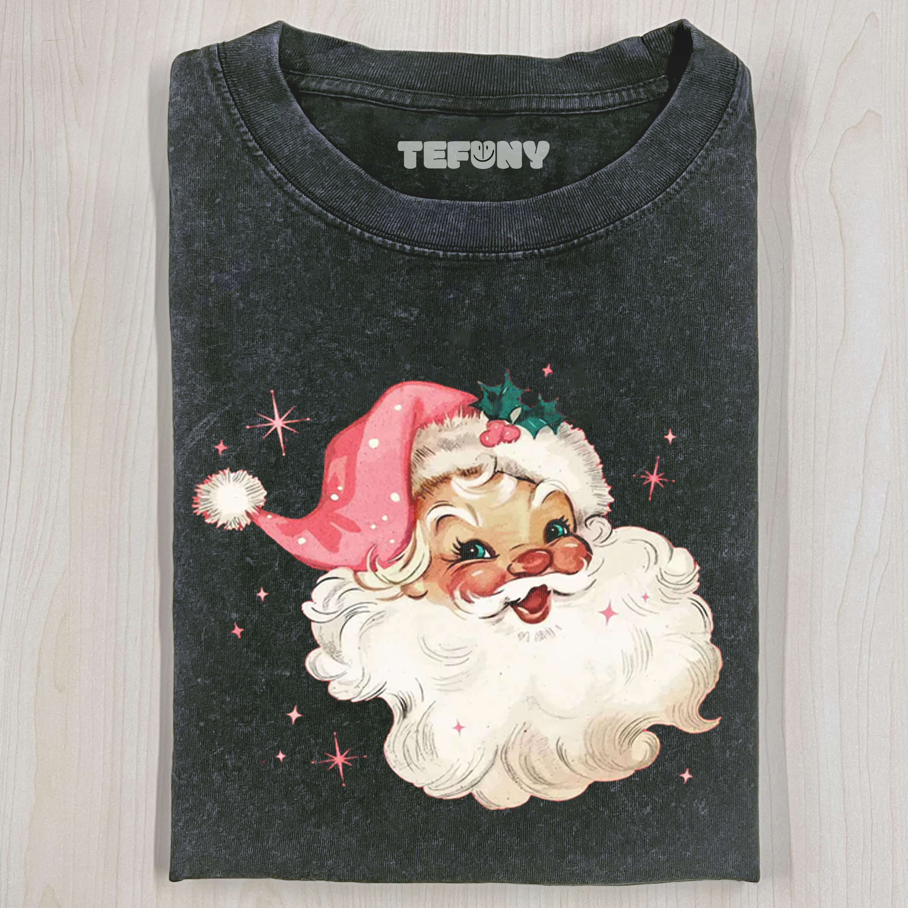 PINK SANTA RETRO CHRISTMAS T-SHIRTS