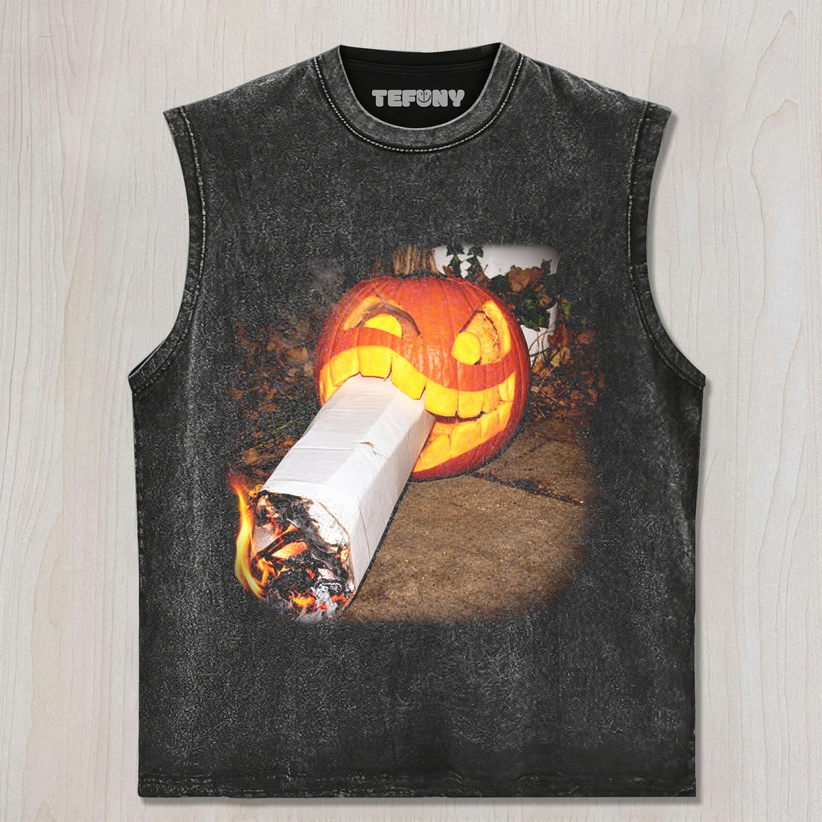 PUMPKIN-HEAD SMOKING UNISEX TEE, TANK TOP, LAYERED LS, SWEATSHIRT & HOODIE