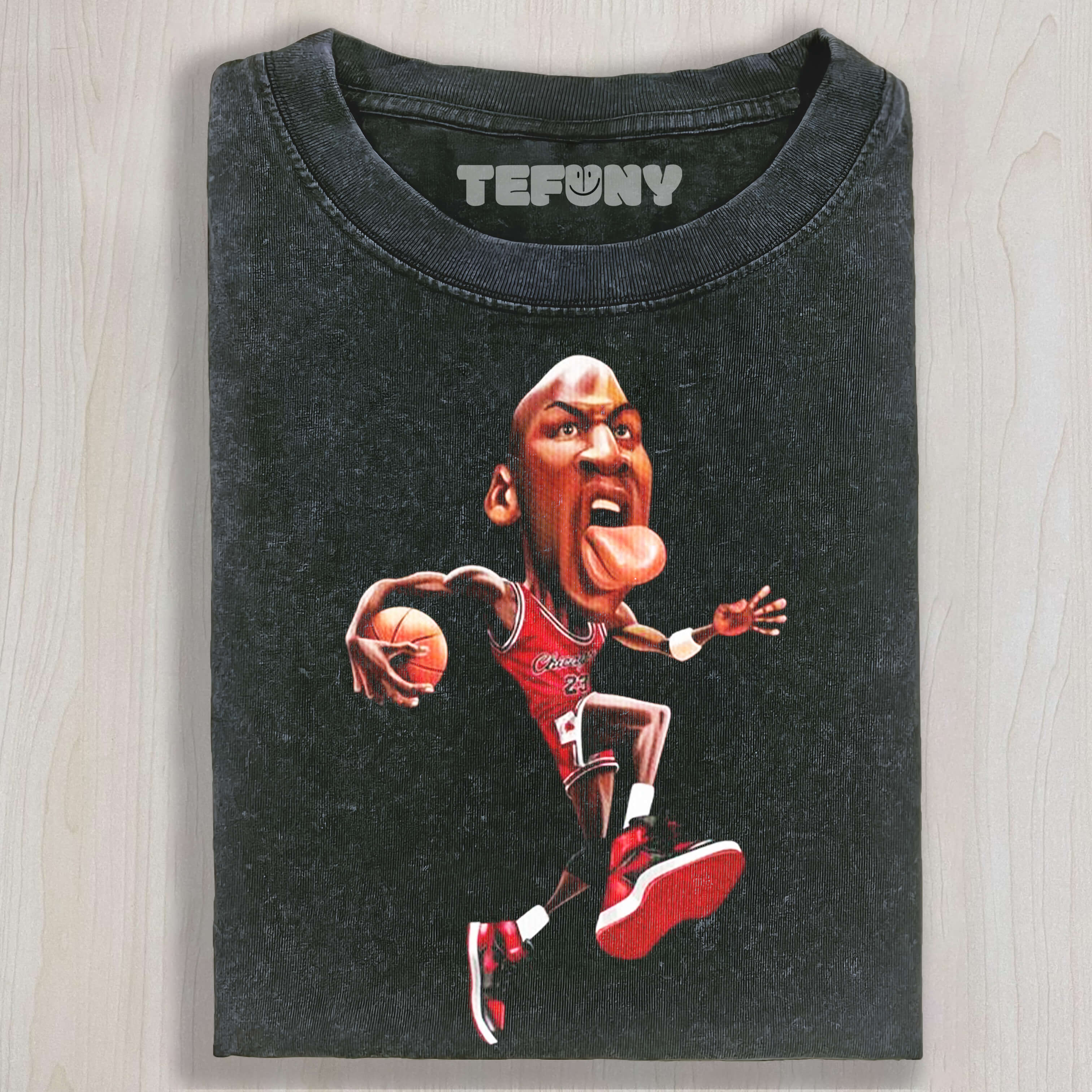 Q-VERSION BIG-HEADED MICHAEL JORDAN T-SHIRT