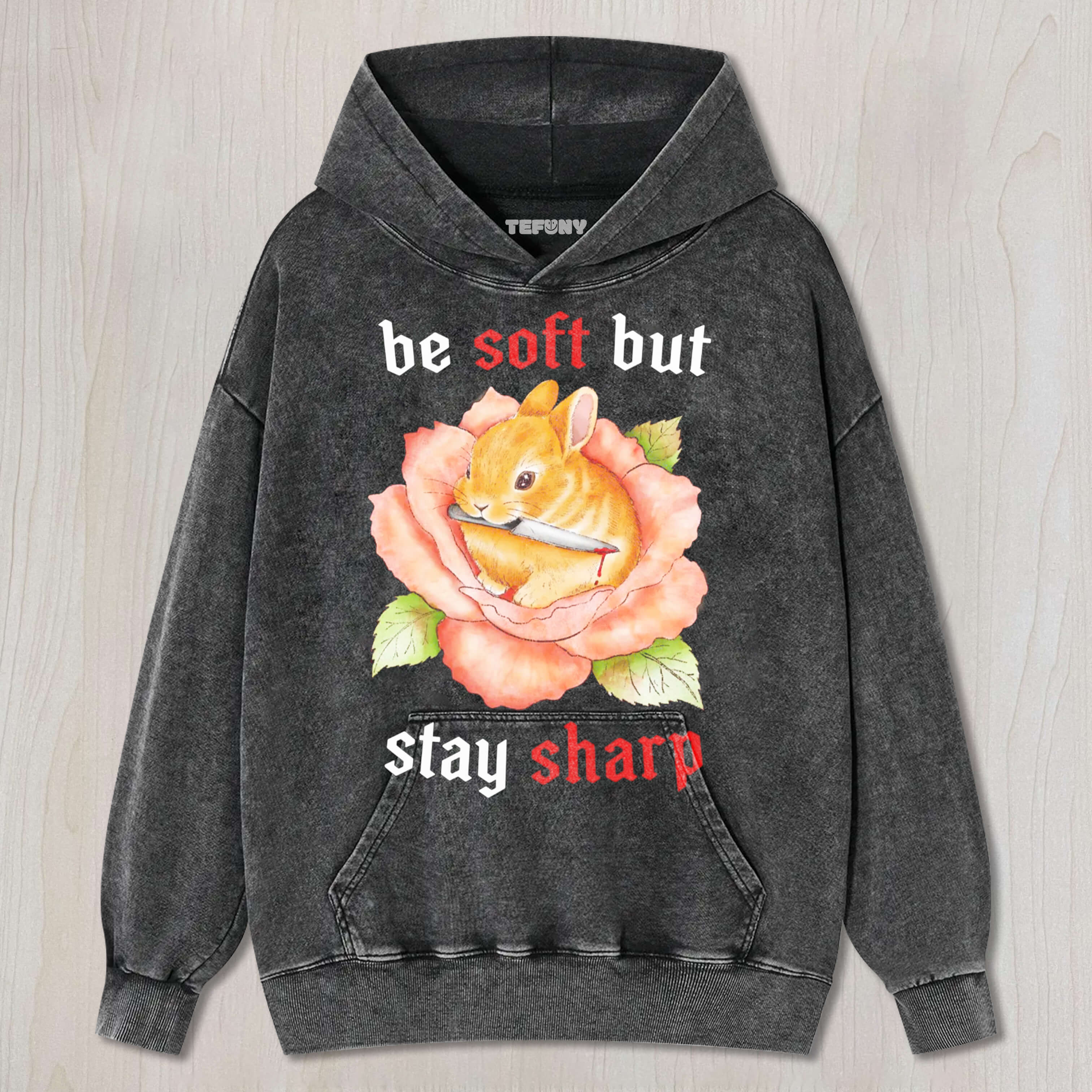 RABBIT BITES KNIFE T-SHIRT