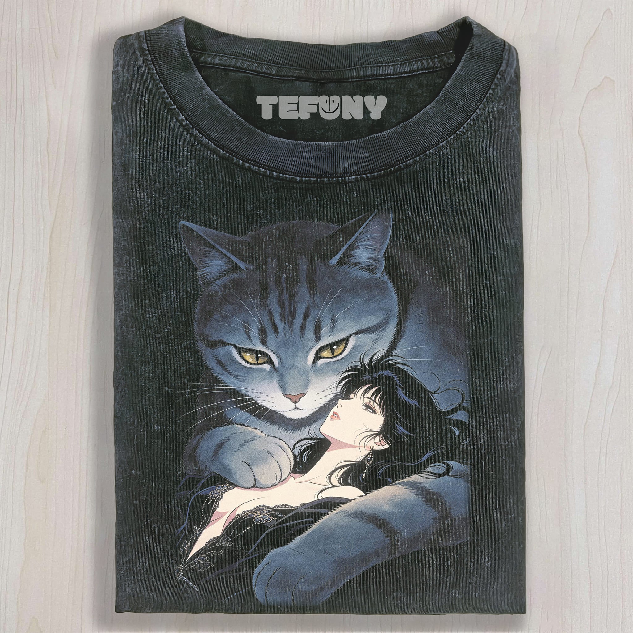 RETRO 90S GIRL AND CAT UNISEX TEE, TANK TOP, LAYERED LS, SWEATSHIRT & HOODIE