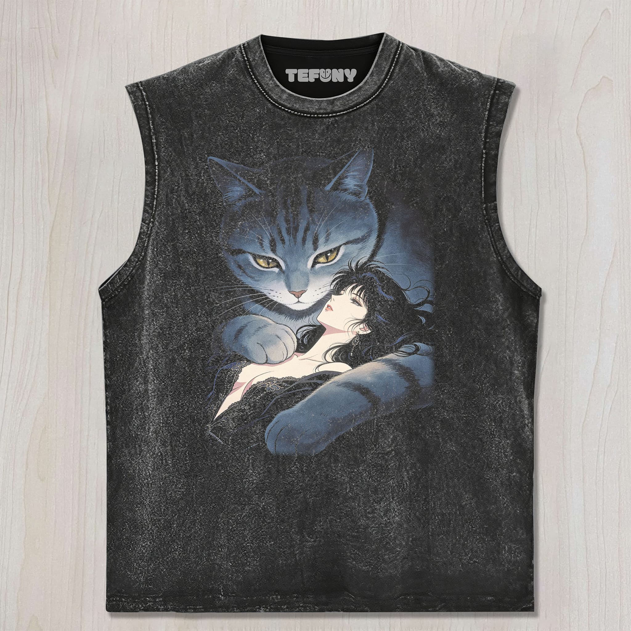 RETRO 90S GIRL AND CAT UNISEX TEE, TANK TOP, LAYERED LS, SWEATSHIRT & HOODIE