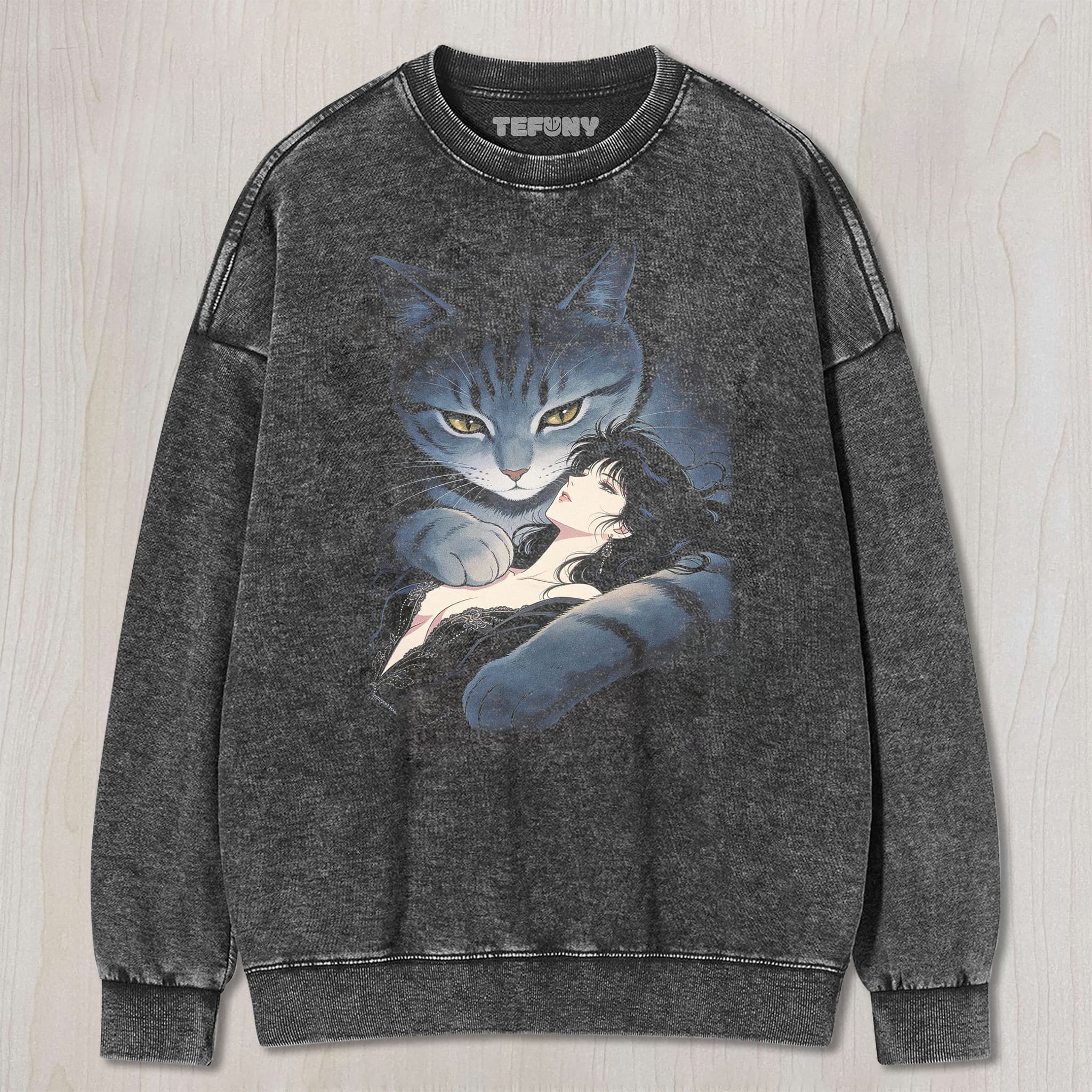 RETRO 90S GIRL AND CAT UNISEX TEE, TANK TOP, LAYERED LS, SWEATSHIRT & HOODIE