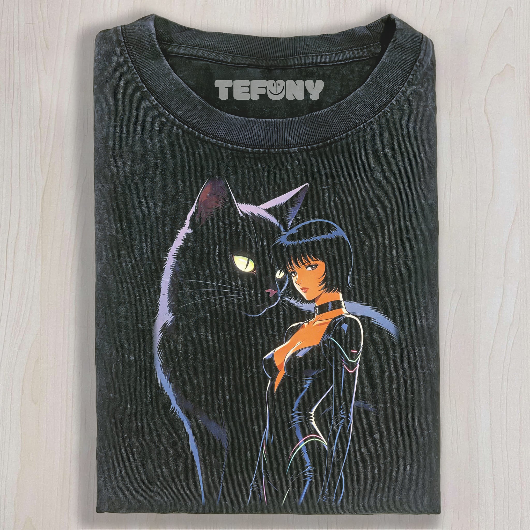 RETRO 90S GIRL AND CAT V2 UNISEX TEE, TANK TOP, LAYERED LS, SWEATSHIRT & HOODIE