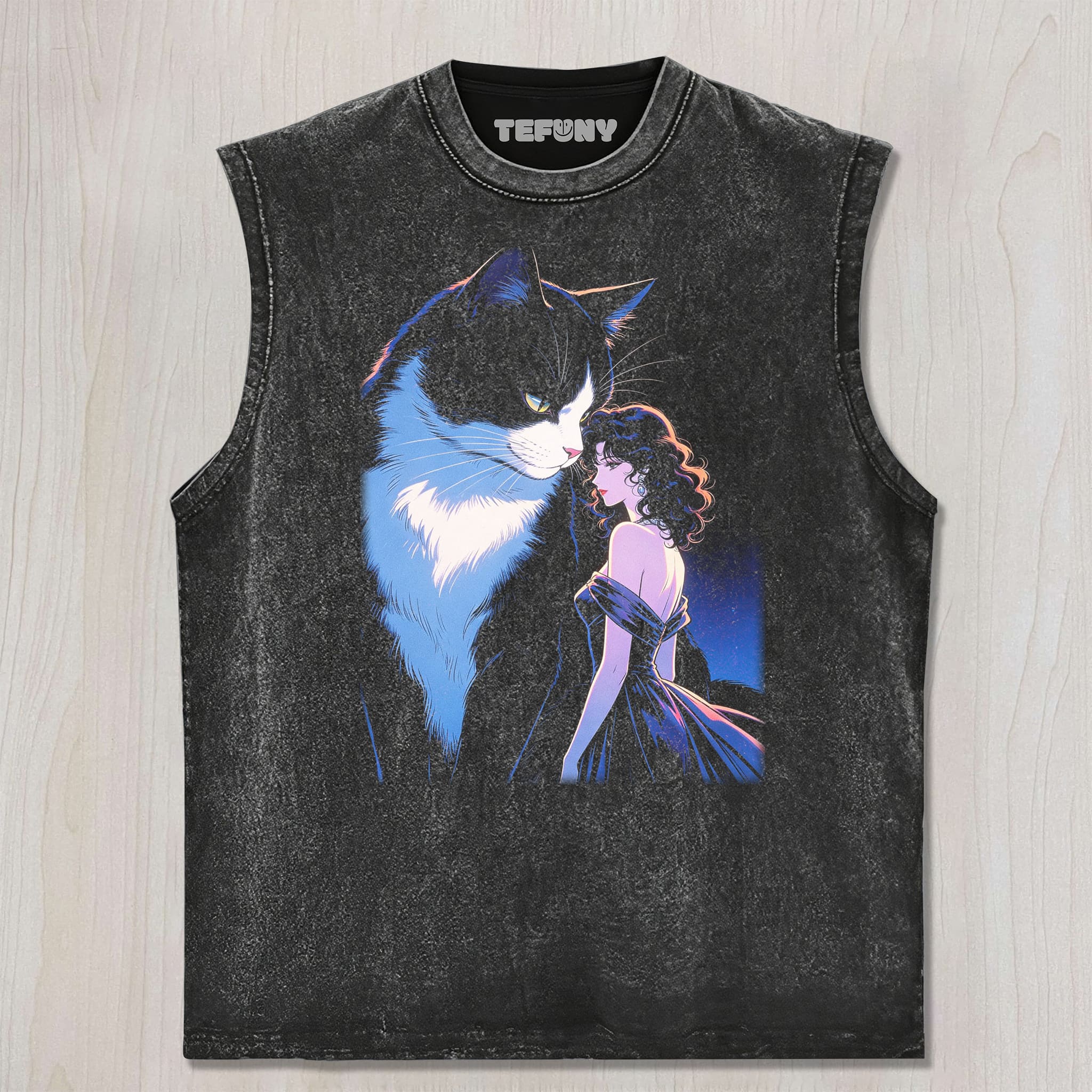 RETRO 90S GIRL AND CAT V3 UNISEX TEE, TANK TOP, LAYERED LS, SWEATSHIRT & HOODIE