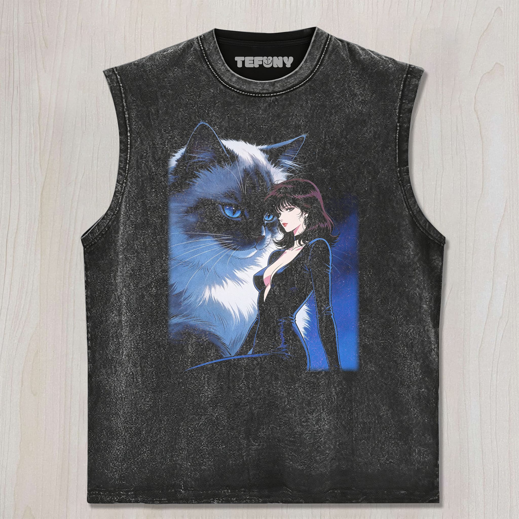 RETRO 90S GIRL AND CAT V5 UNISEX TEE, TANK TOP, LAYERED LS, SWEATSHIRT & HOODIE