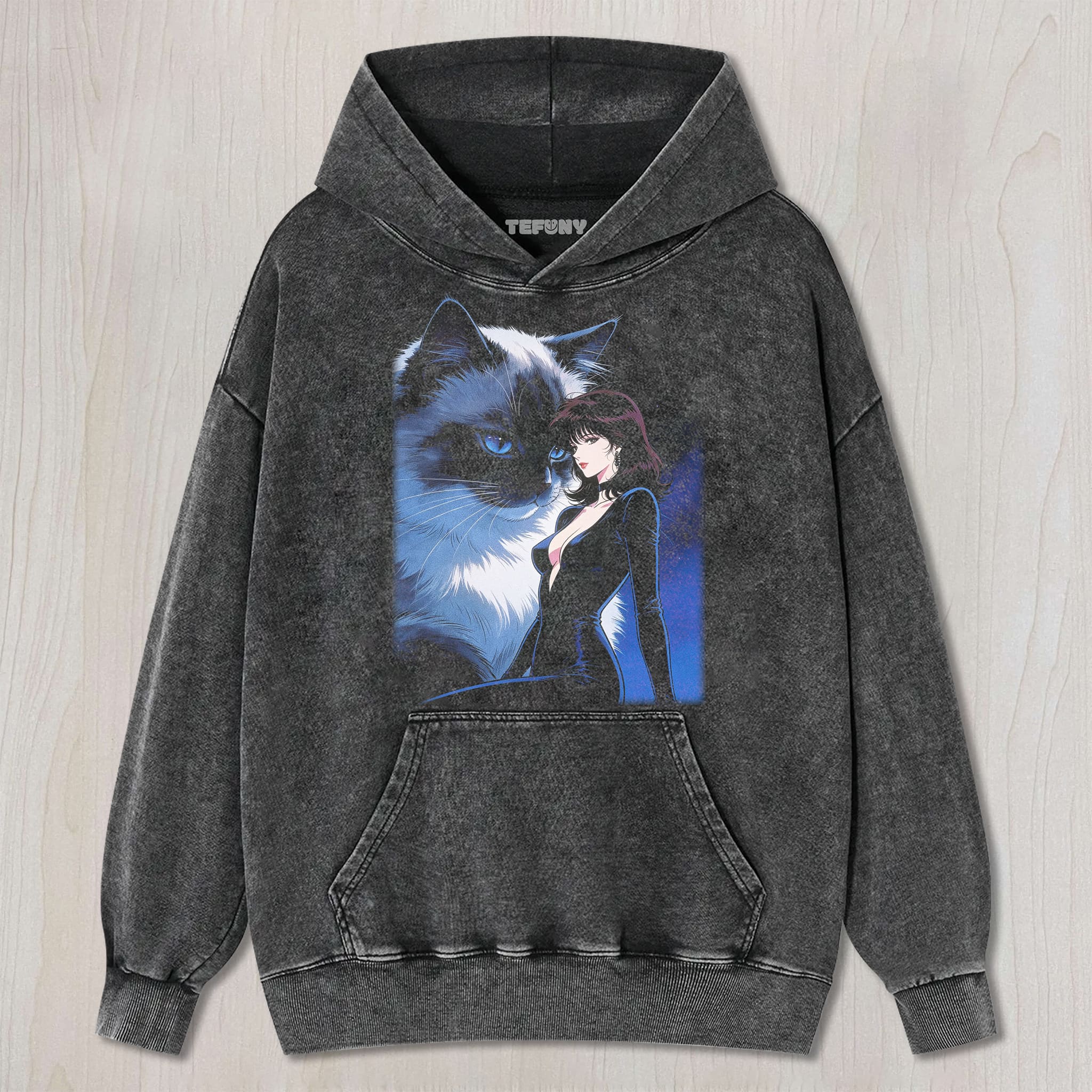 RETRO 90S GIRL AND CAT V5 UNISEX TEE, TANK TOP, LAYERED LS, SWEATSHIRT & HOODIE