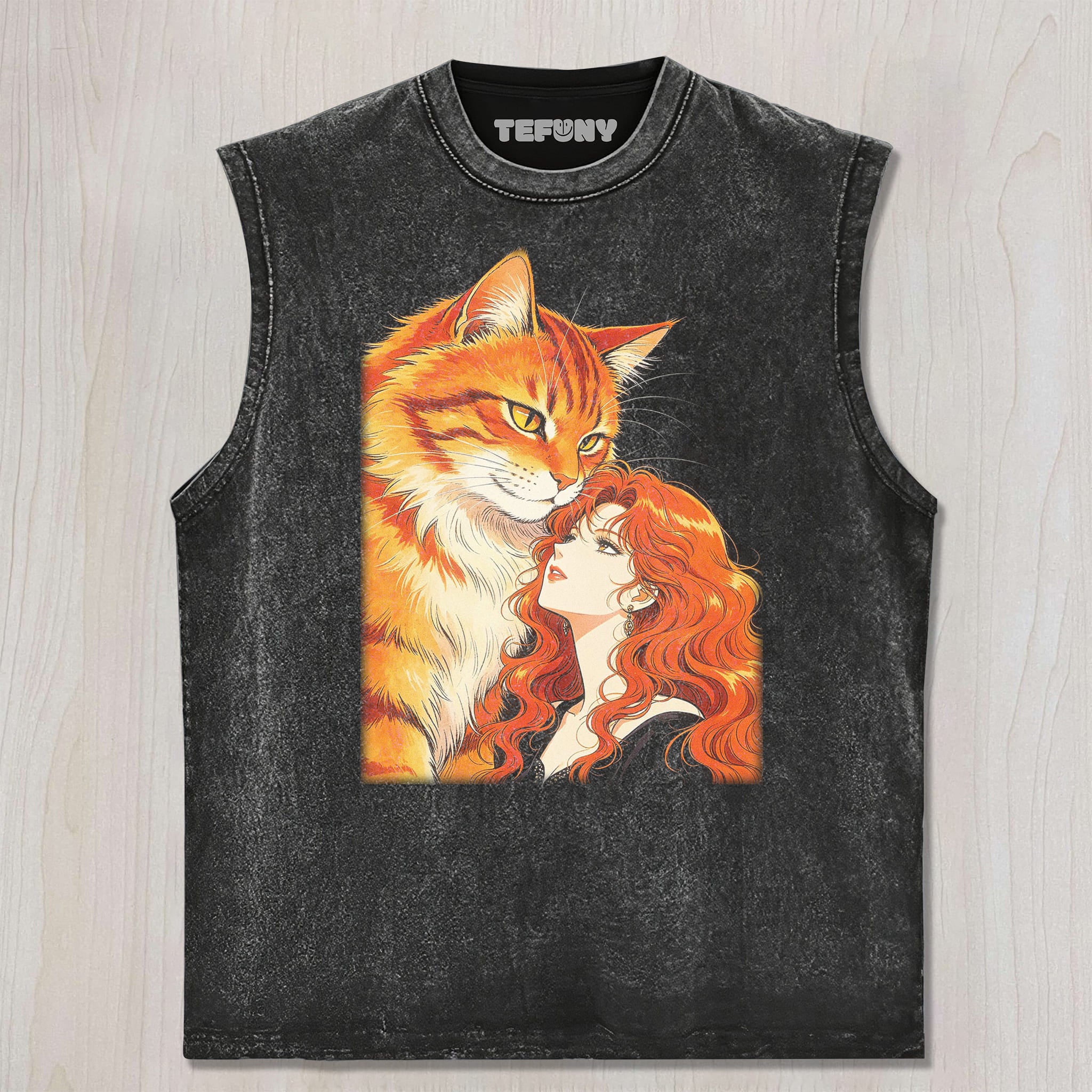 RETRO 90S GIRL AND CAT V6 UNISEX TEE, TANK TOP, LAYERED LS, SWEATSHIRT & HOODIE