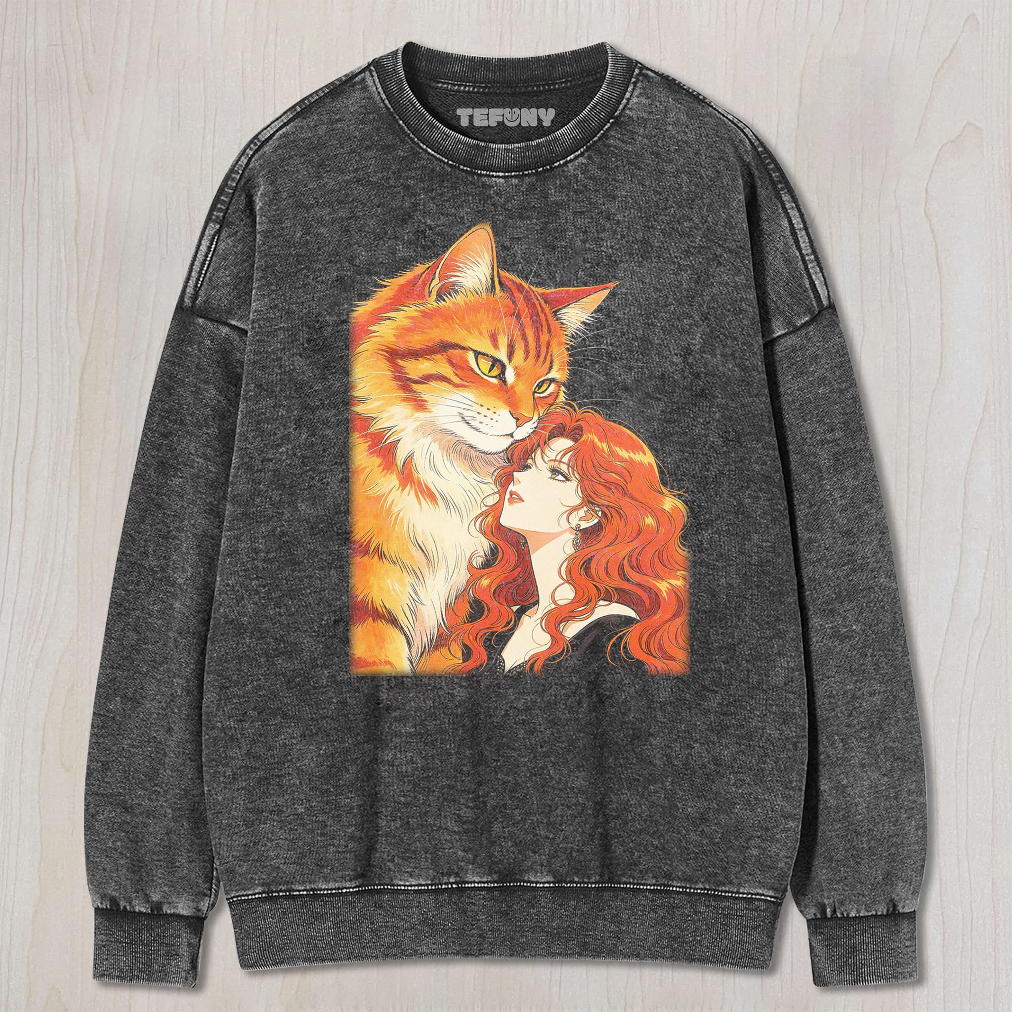 RETRO 90S GIRL AND CAT V6 UNISEX TEE, TANK TOP, LAYERED LS, SWEATSHIRT & HOODIE