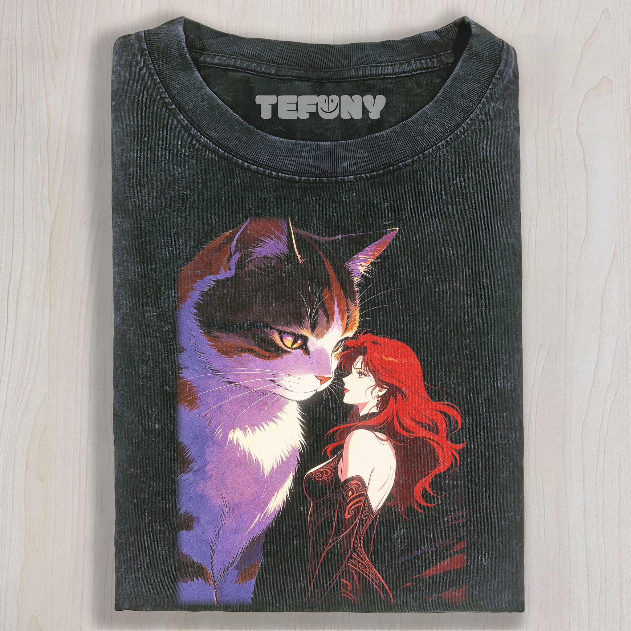 RETRO 90S GIRL AND CAT V7 UNISEX TEE, TANK TOP, LAYERED LS, SWEATSHIRT & HOODIE