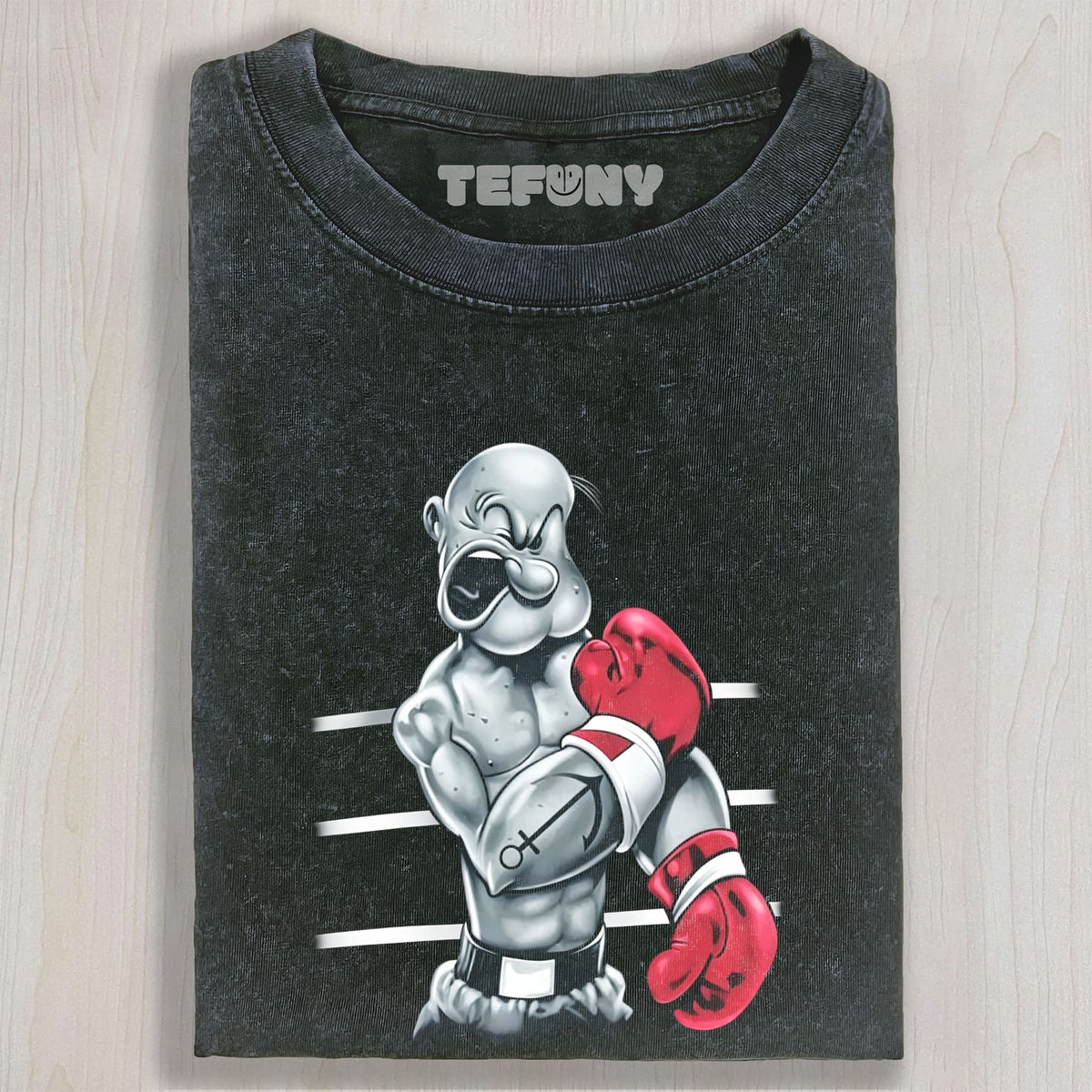 RETRO BOXING MUSCULAR SAILOR FIGURE GRAPHIC COTTON UNISEX TEE, TANK TOP, LAYERED LS, SWEATSHIRT & HOODIE