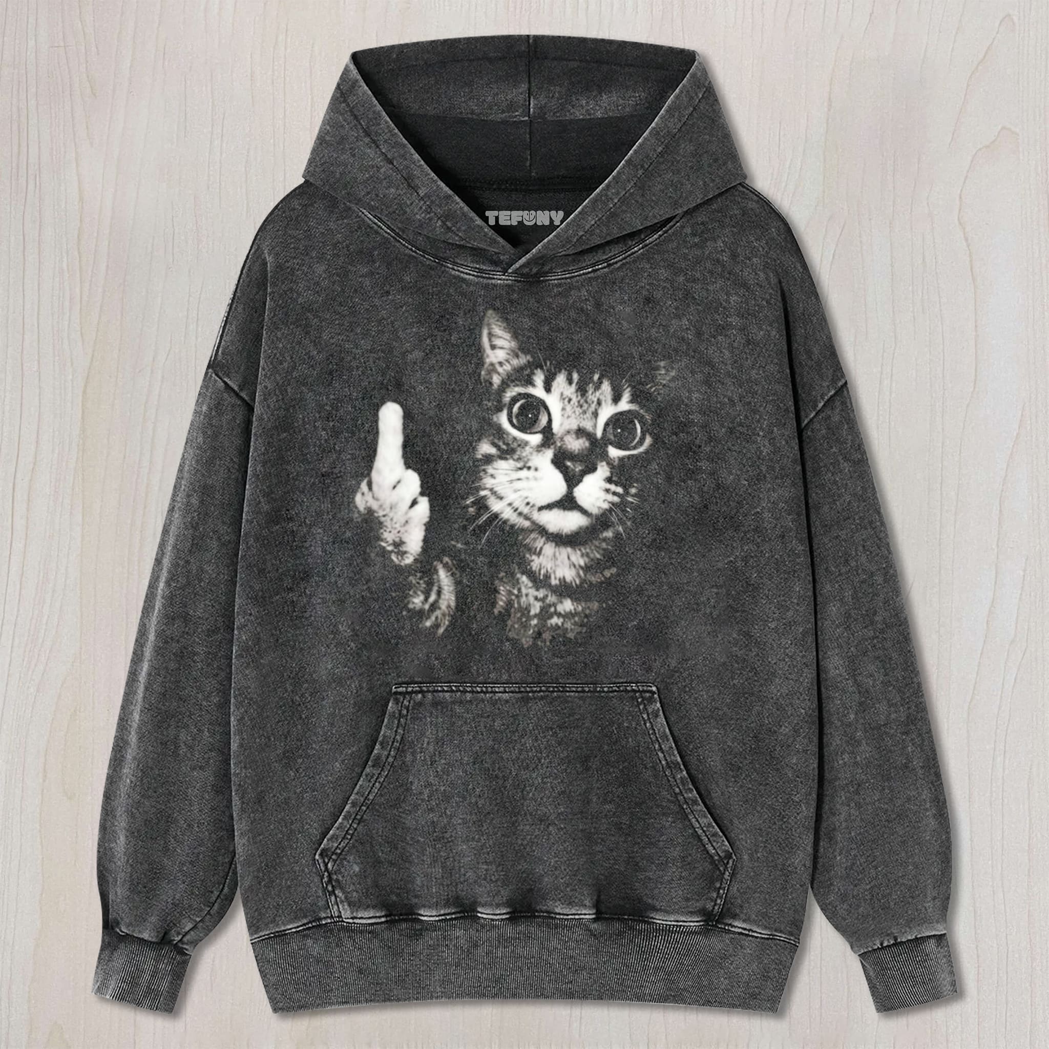 RETRO CAT MIDDLE FINGER UNISEX TEE, TANK TOP, LAYERED LS, SWEATSHIRT & HOODIE