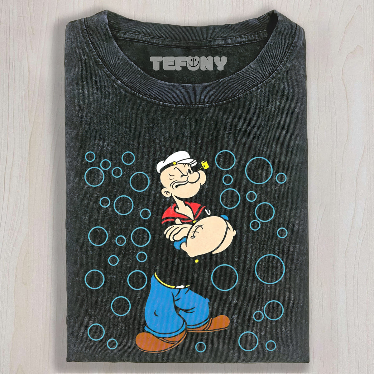 RETRO MUSCULAR SAILOR CHARACTER WITH BUBBLES UNISEX TEE, TANK TOP, LAYERED LS, SWEATSHIRT & HOODIE