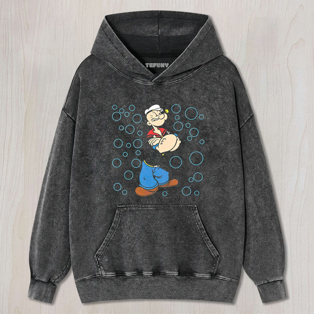 RETRO MUSCULAR SAILOR CHARACTER WITH BUBBLES UNISEX TEE, TANK TOP, LAYERED LS, SWEATSHIRT & HOODIE