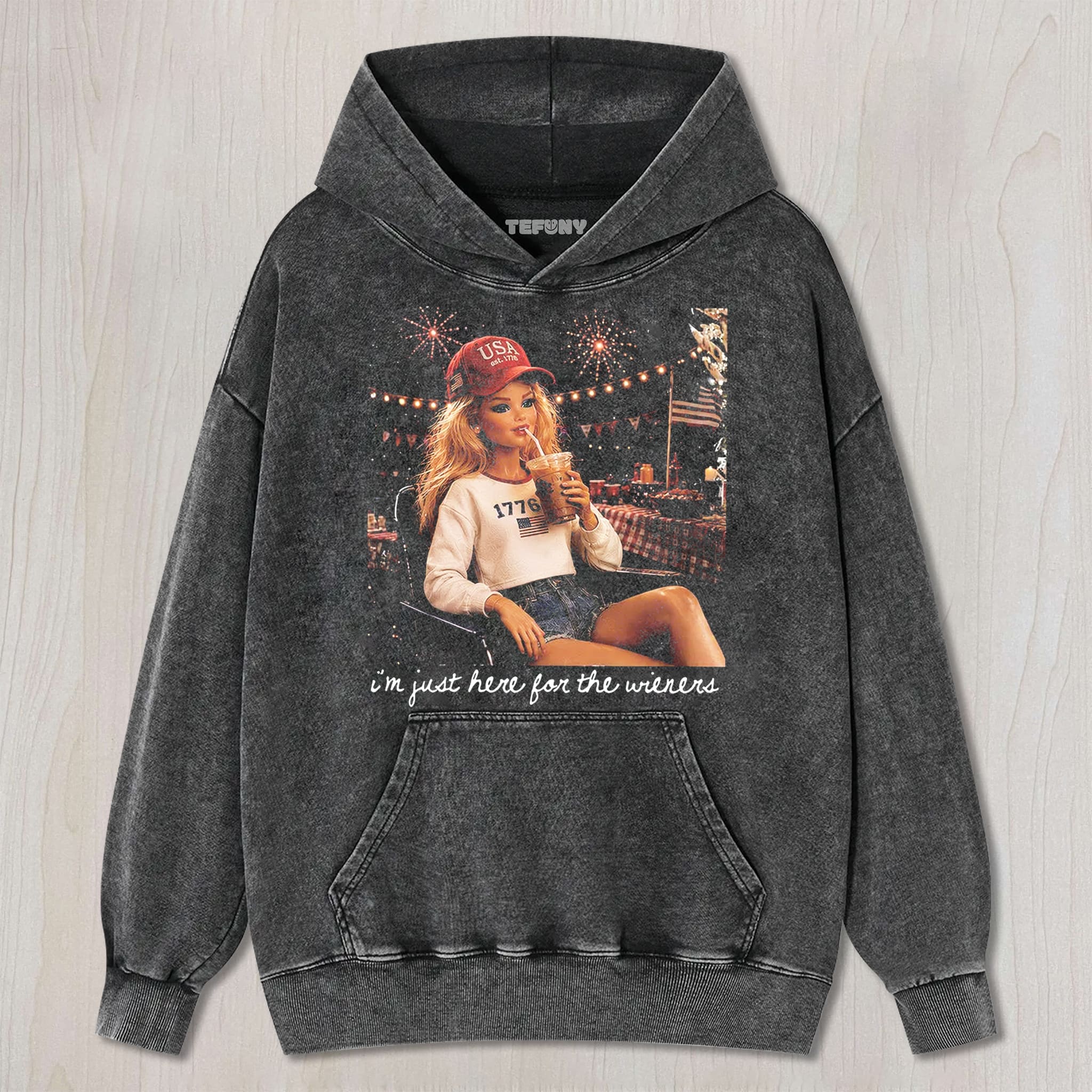 RETRO DOLL 4TH OF JULY V1 UNISEX TEE, TANK TOP, LAYERED LS, SWEATSHIRT & HOODIE
