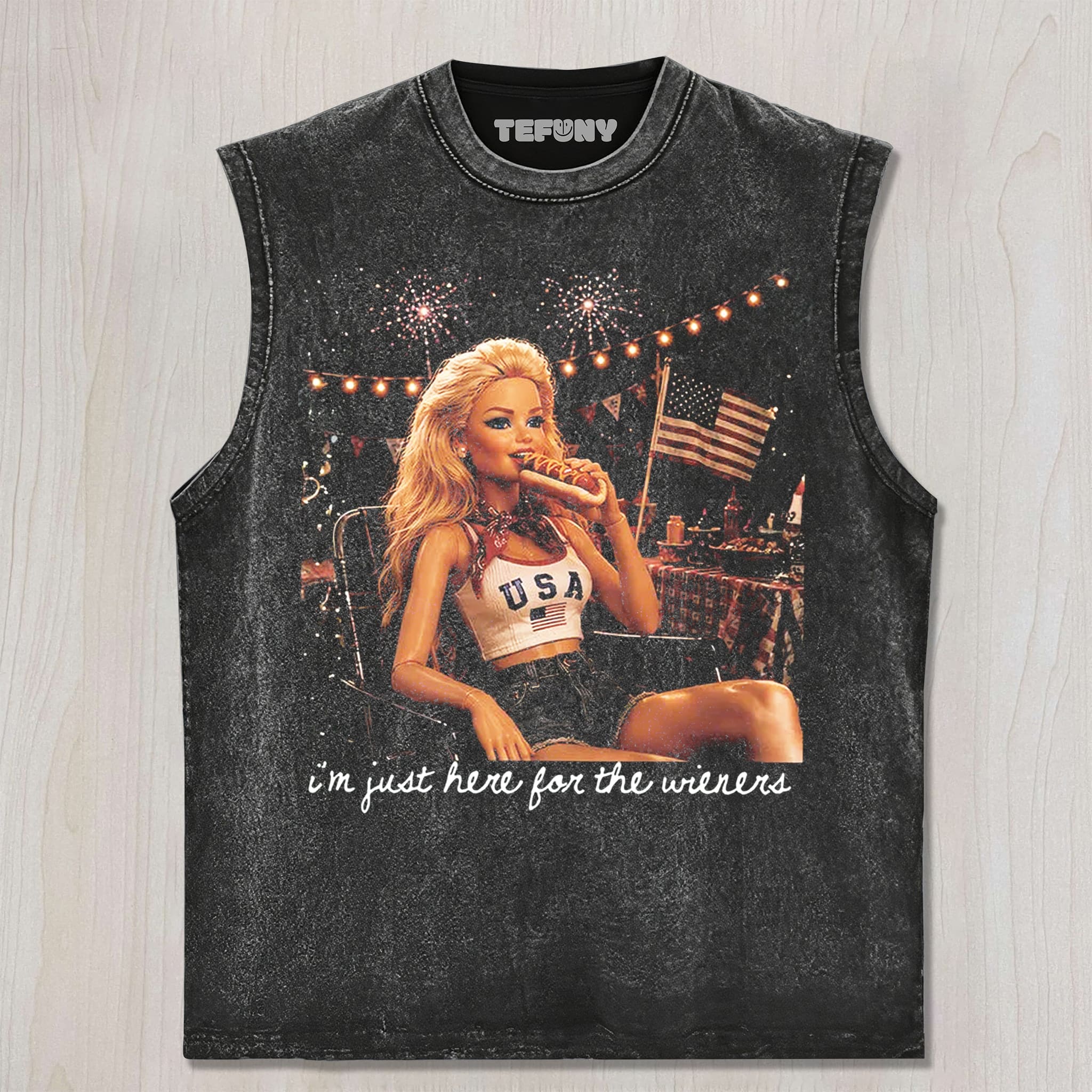 RETRO DOLL 4TH OF JULY V5 UNISEX TEE, TANK TOP, LAYERED LS, SWEATSHIRT & HOODIE