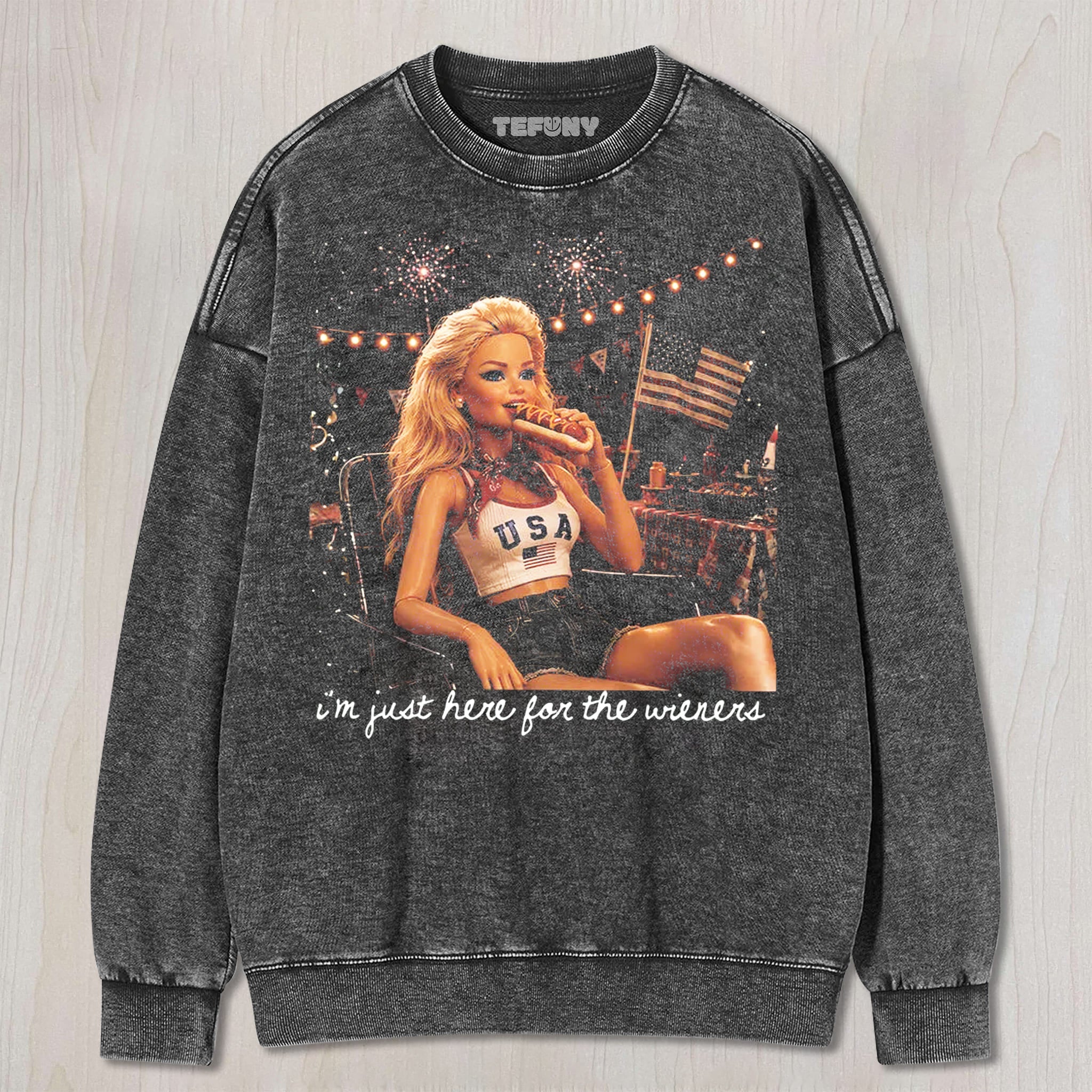 RETRO DOLL 4TH OF JULY V5 UNISEX TEE, TANK TOP, LAYERED LS, SWEATSHIRT & HOODIE