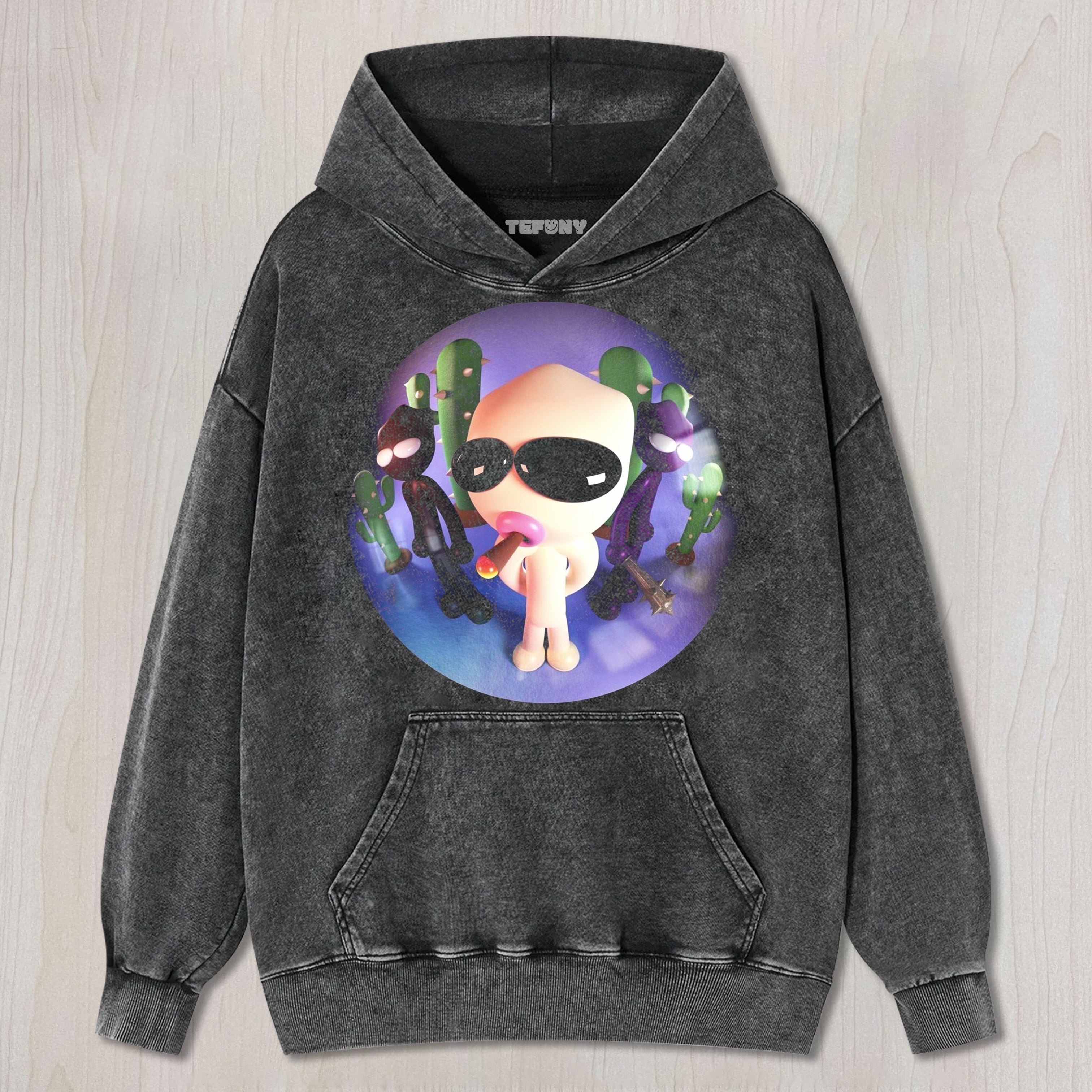 RETRO FISHEYE LENS ANIMATION SMOKING T-SHIRT