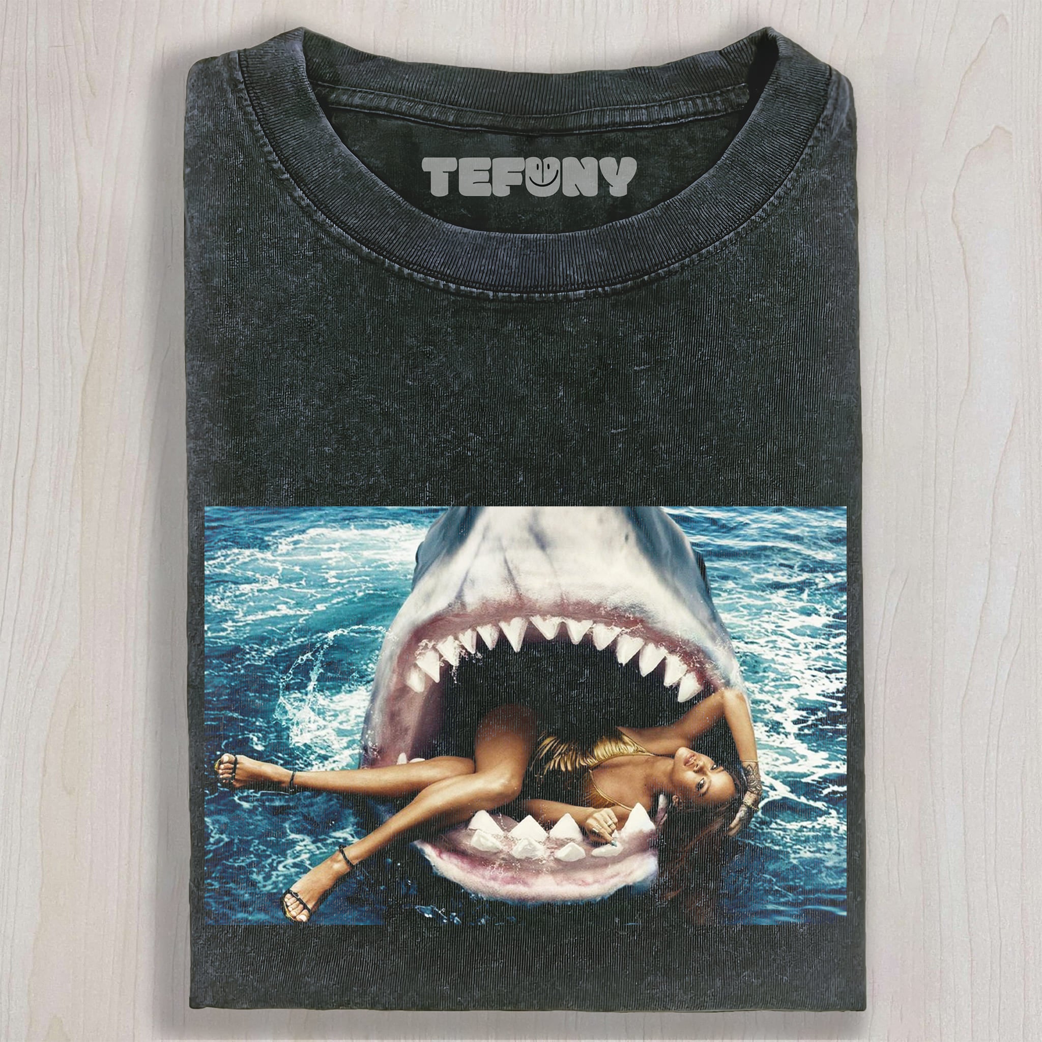 RIHANNA AND THE SHARK UNISEX TEE, TANK TOP, LAYERED LS, SWEATSHIRT & HOODIE