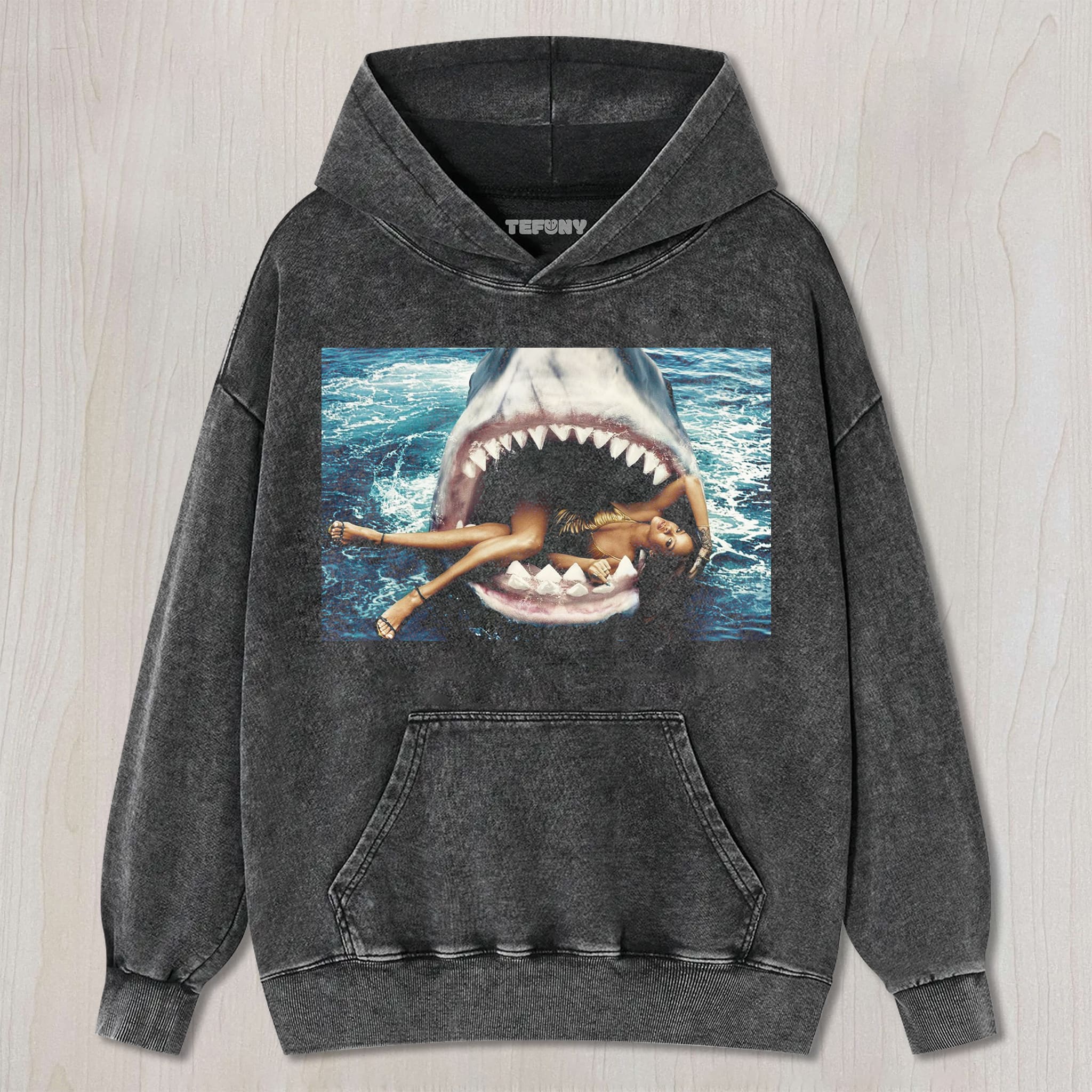 RIHANNA AND THE SHARK UNISEX TEE, TANK TOP, LAYERED LS, SWEATSHIRT & HOODIE