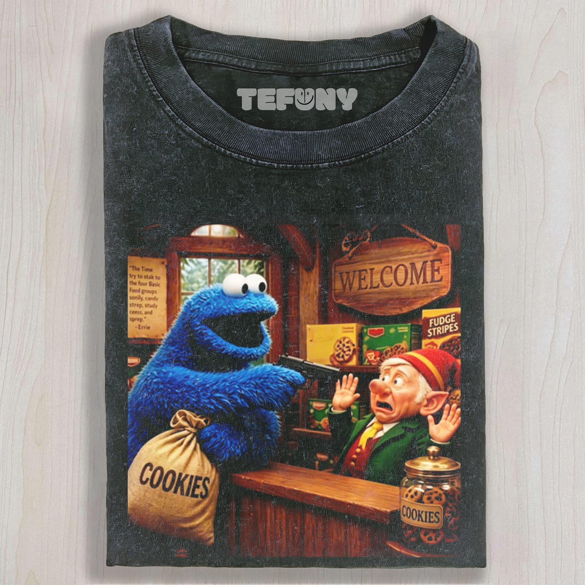 ROBBING COOKIES MONSTER MEME UNISEX TEE, TANK TOP, LAYERED LS, SWEATSHIRT & HOODIE