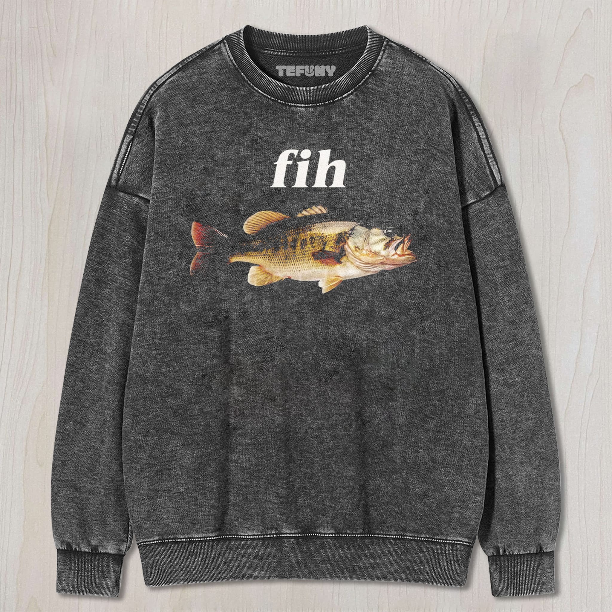 REALISTIC BASS FISH SIMPLE LETTER UNISEX TEE, TANK TOP, LAYERED LS, SWEATSHIRT & HOODIE