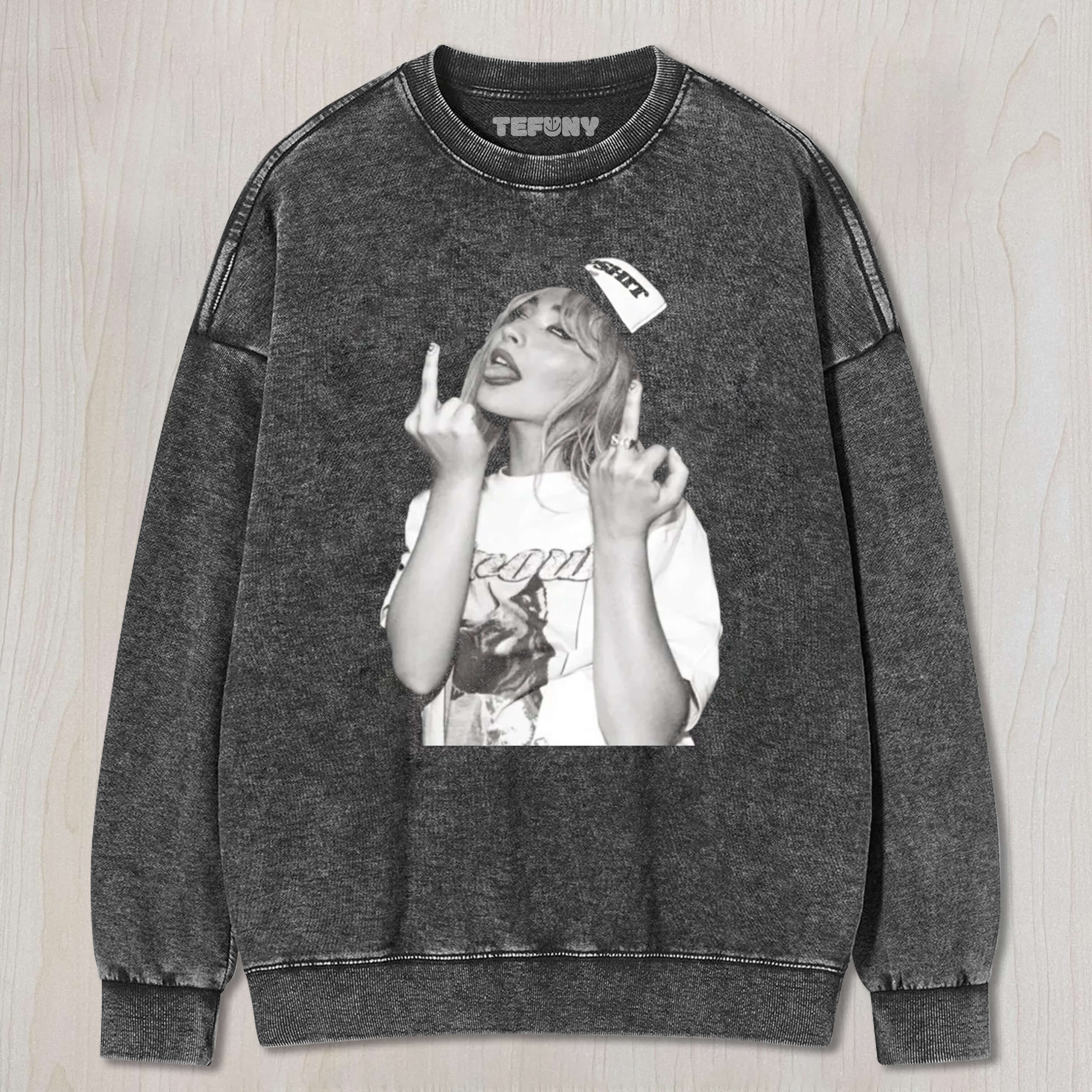 SABRINA CARPENTER GIVES THE MIDDLE FINGER TEE & SWEAT & HOOD