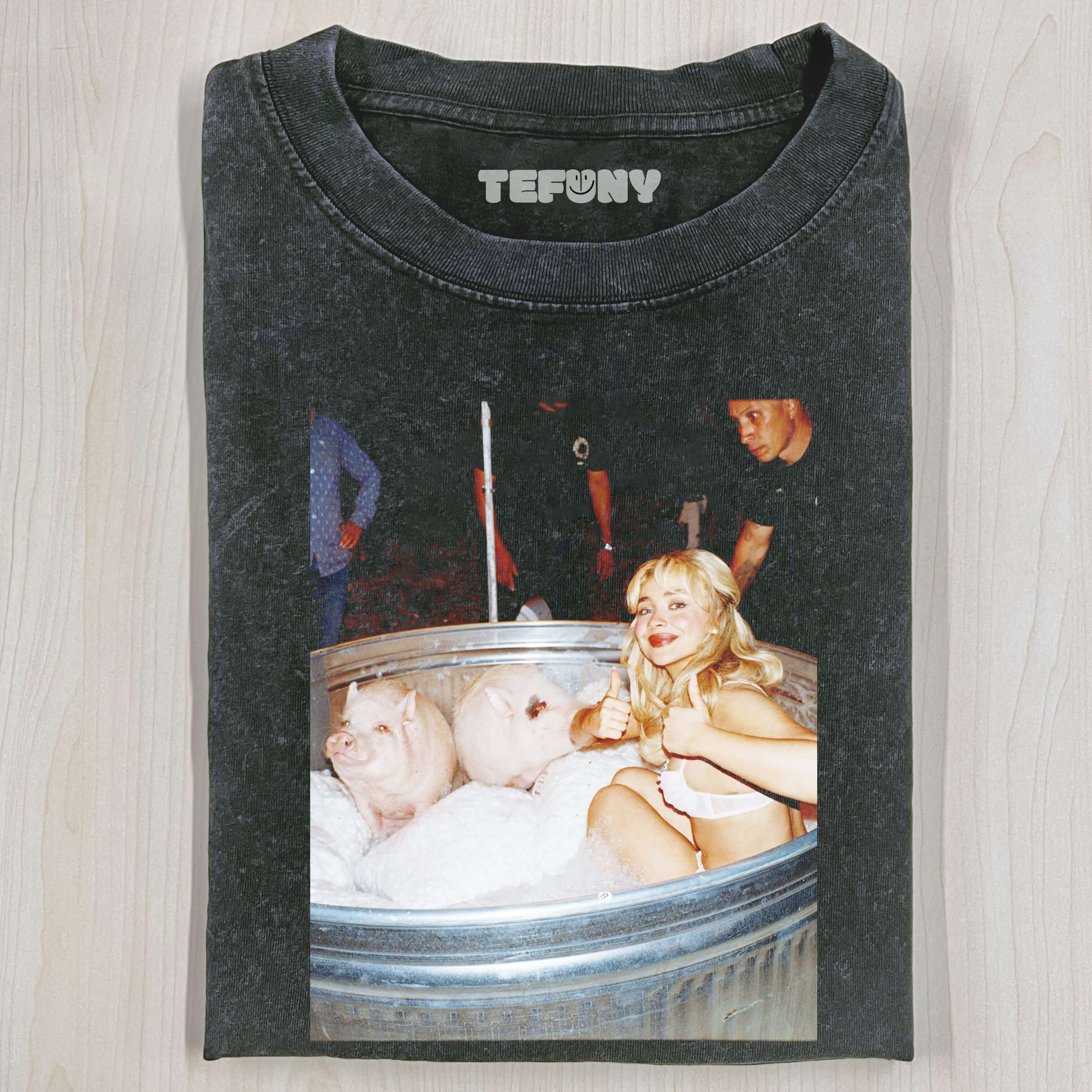SABRINA CARPENTER TAKES A BATH WITH TWO PIGS T-SHIRT