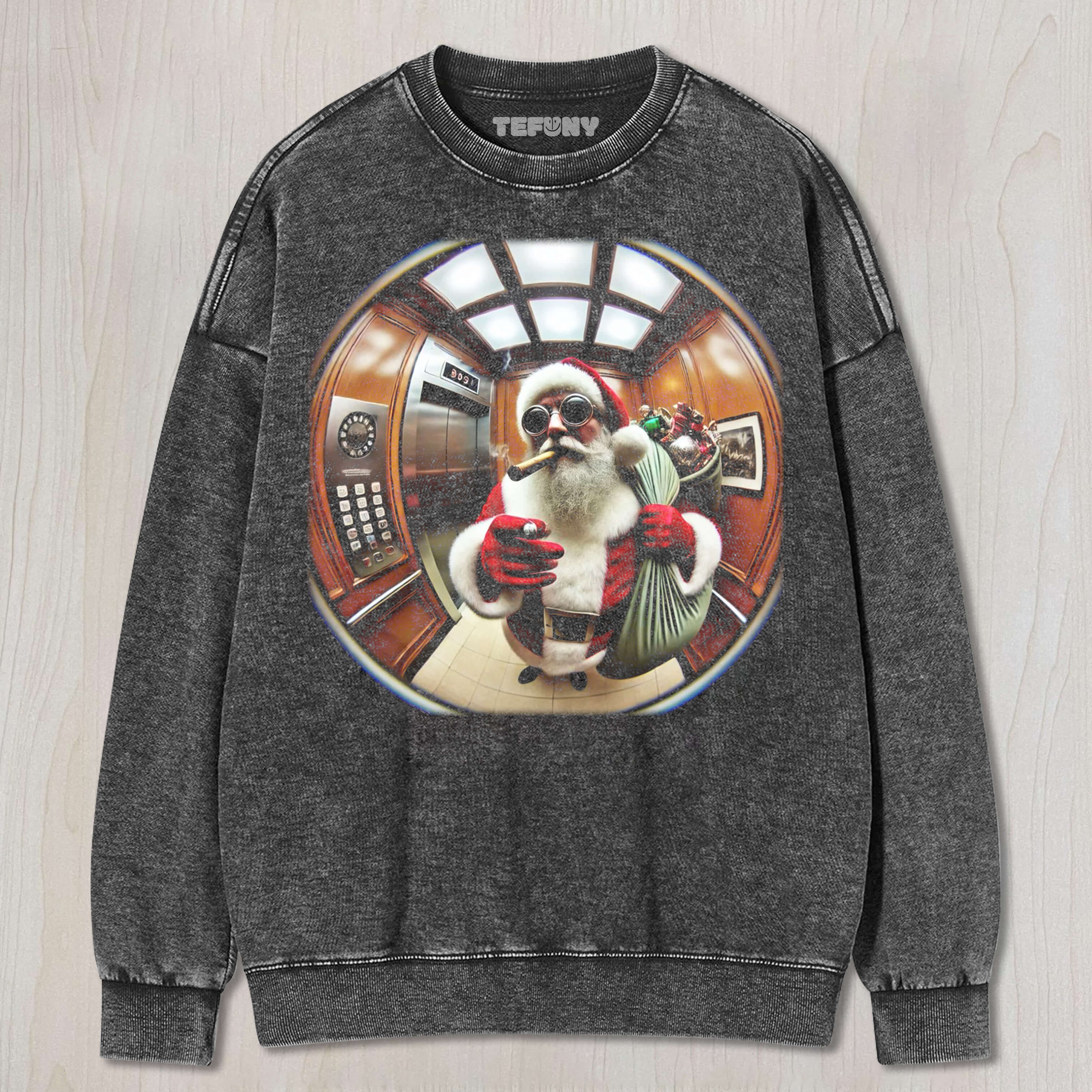 SANTA CLAUS IN THE ELEVATOR TEE & SWEAT & HOOD