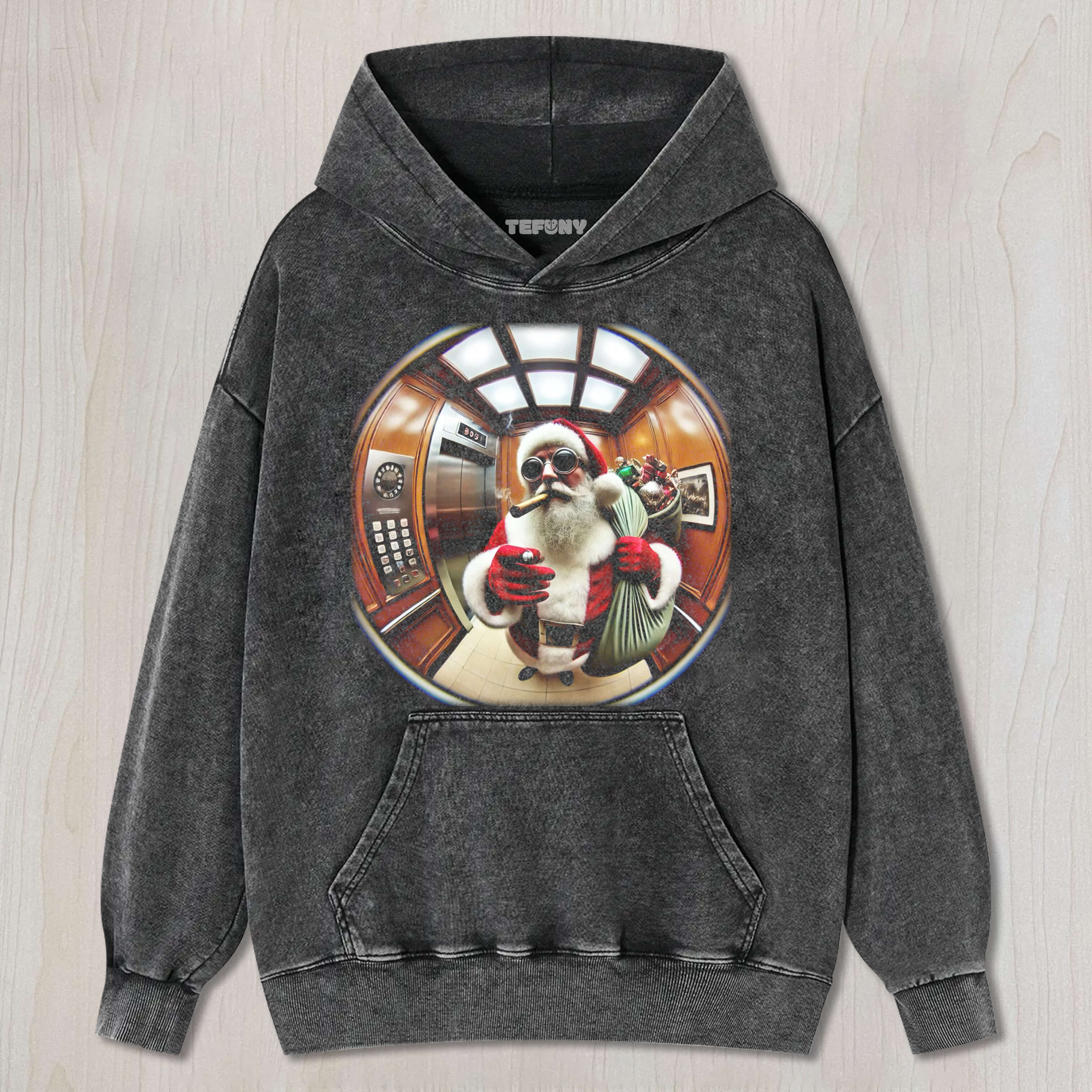 SANTA CLAUS IN THE ELEVATOR TEE & SWEAT & HOOD