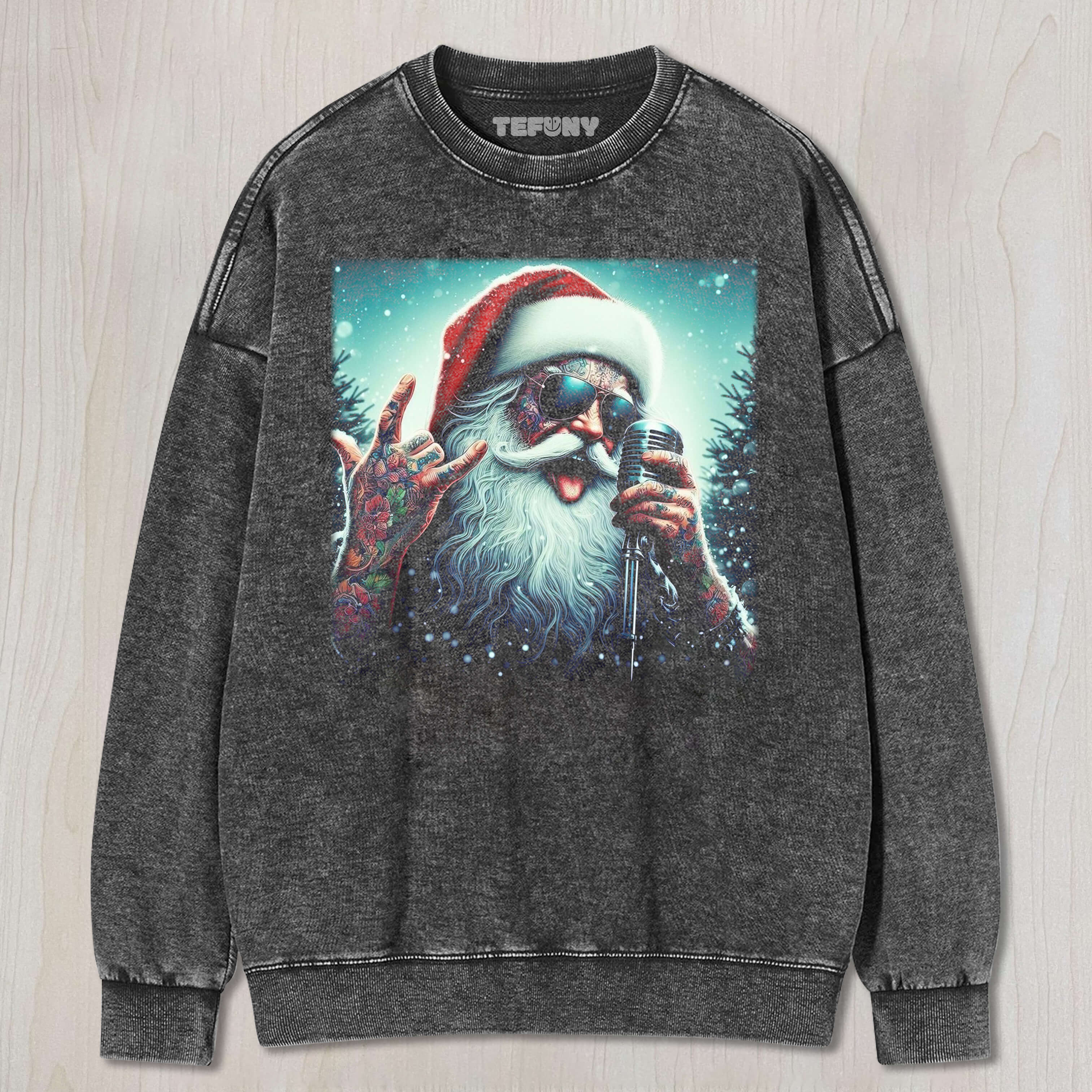 SANTA CLAUS WITH A MICROPHONE TEE & SWEAT & HOOD