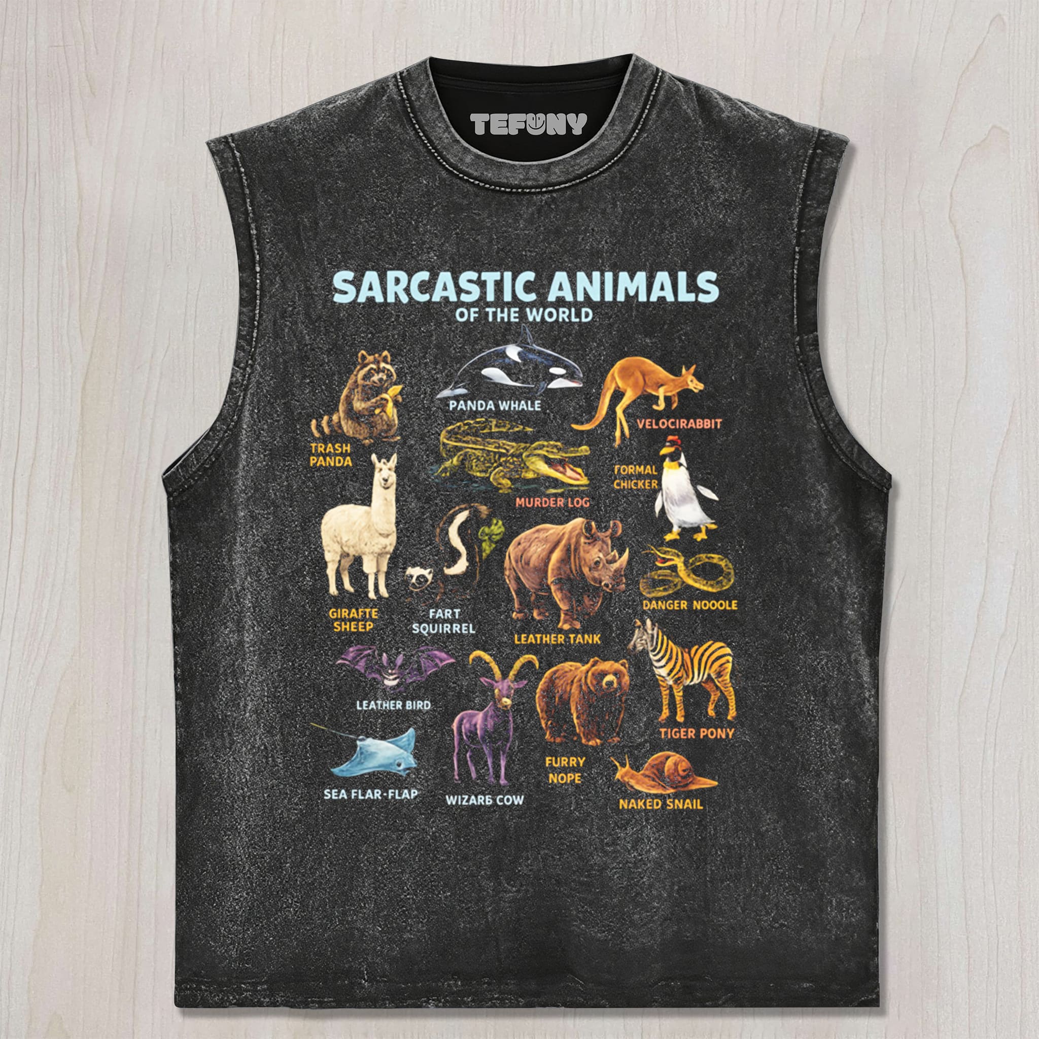 SARCASTIC ANIMALS OF THE WORLD UNISEX TEE, TANK TOP, LAYERED LS, SWEATSHIRT & HOODIE