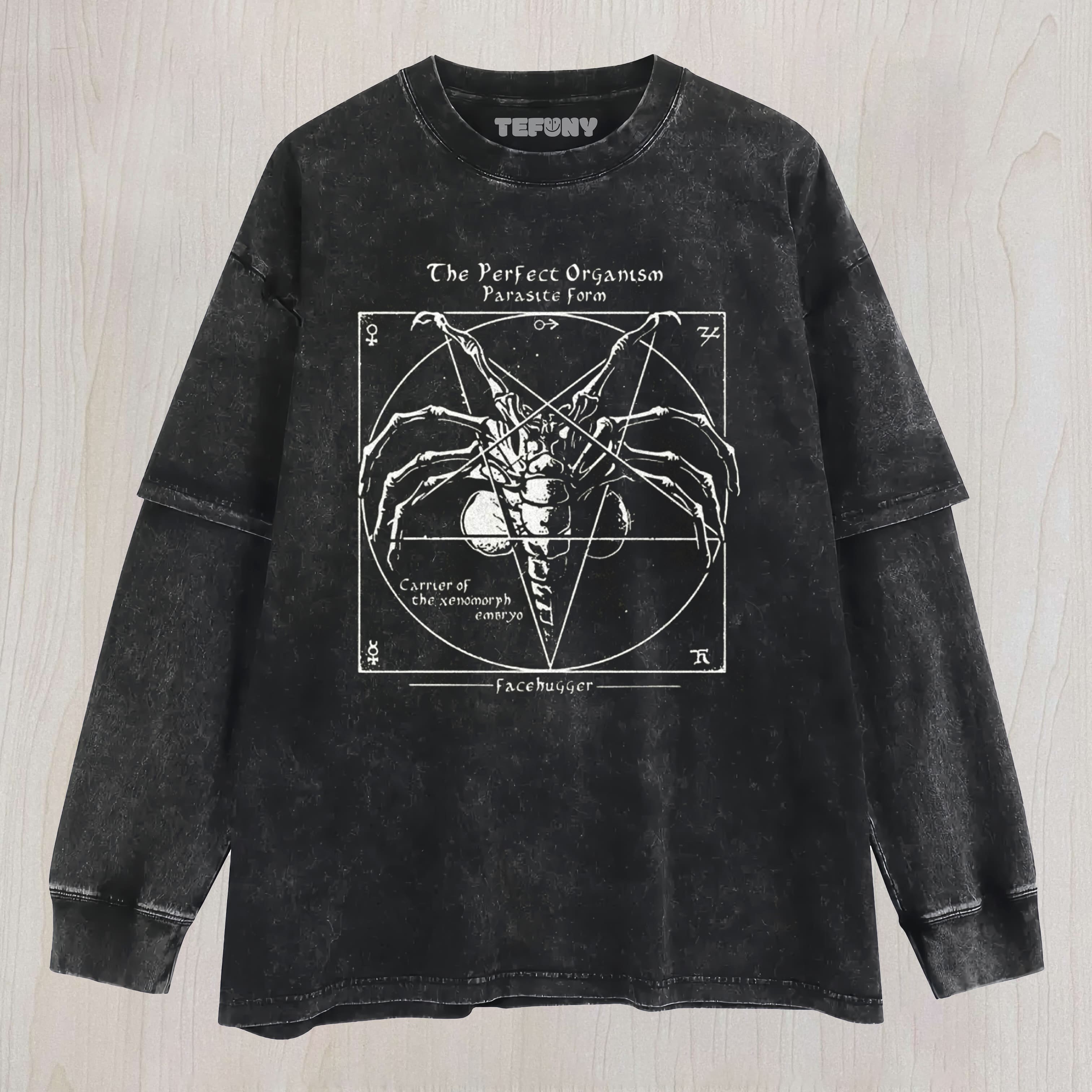 SCI-FI SYMMETRY CREATURE ANATOMY LAYERED LONG SLEEVE