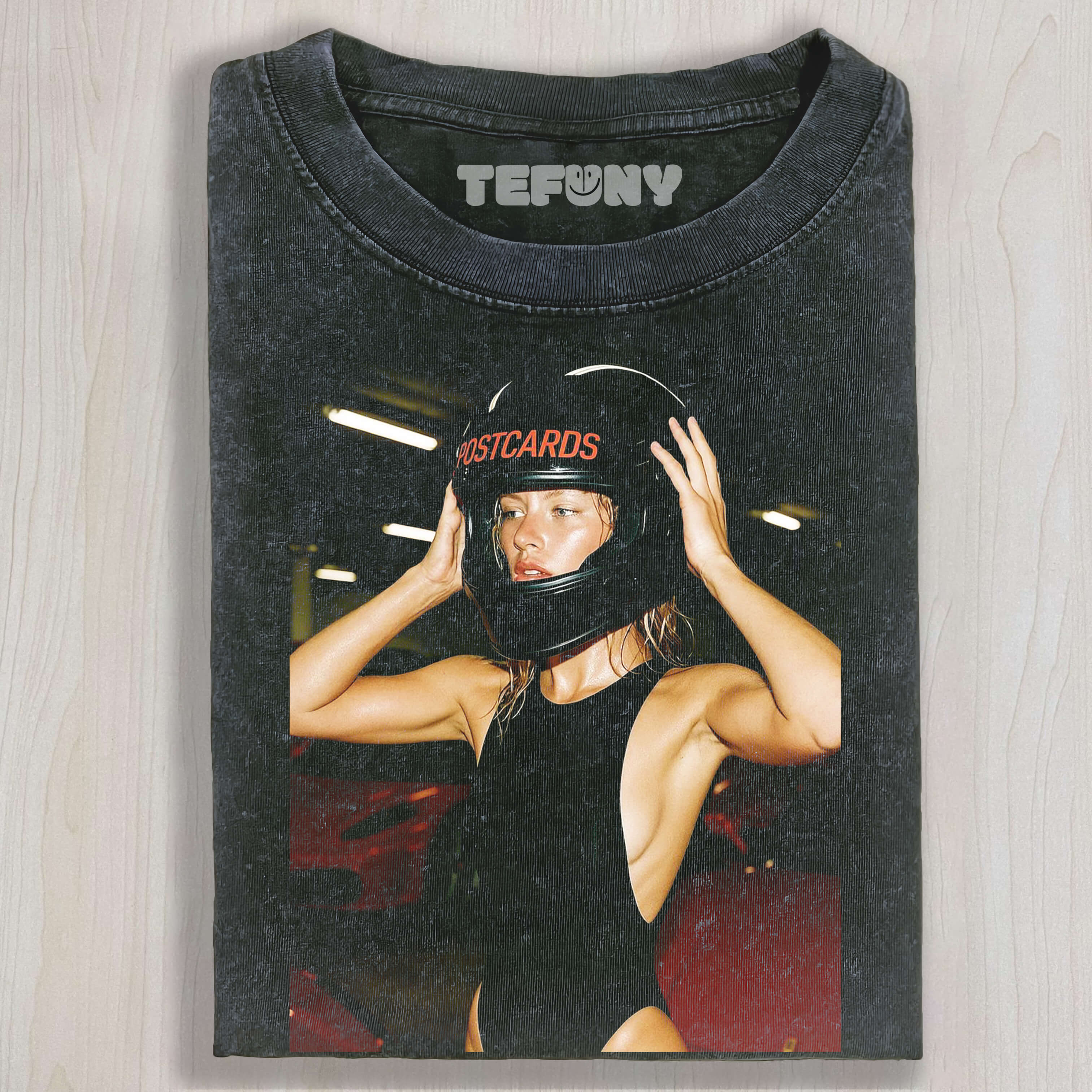 SEXY WOMAN WEARING A HELMET T-SHIRT & LONG SLEEVES & HOODIES