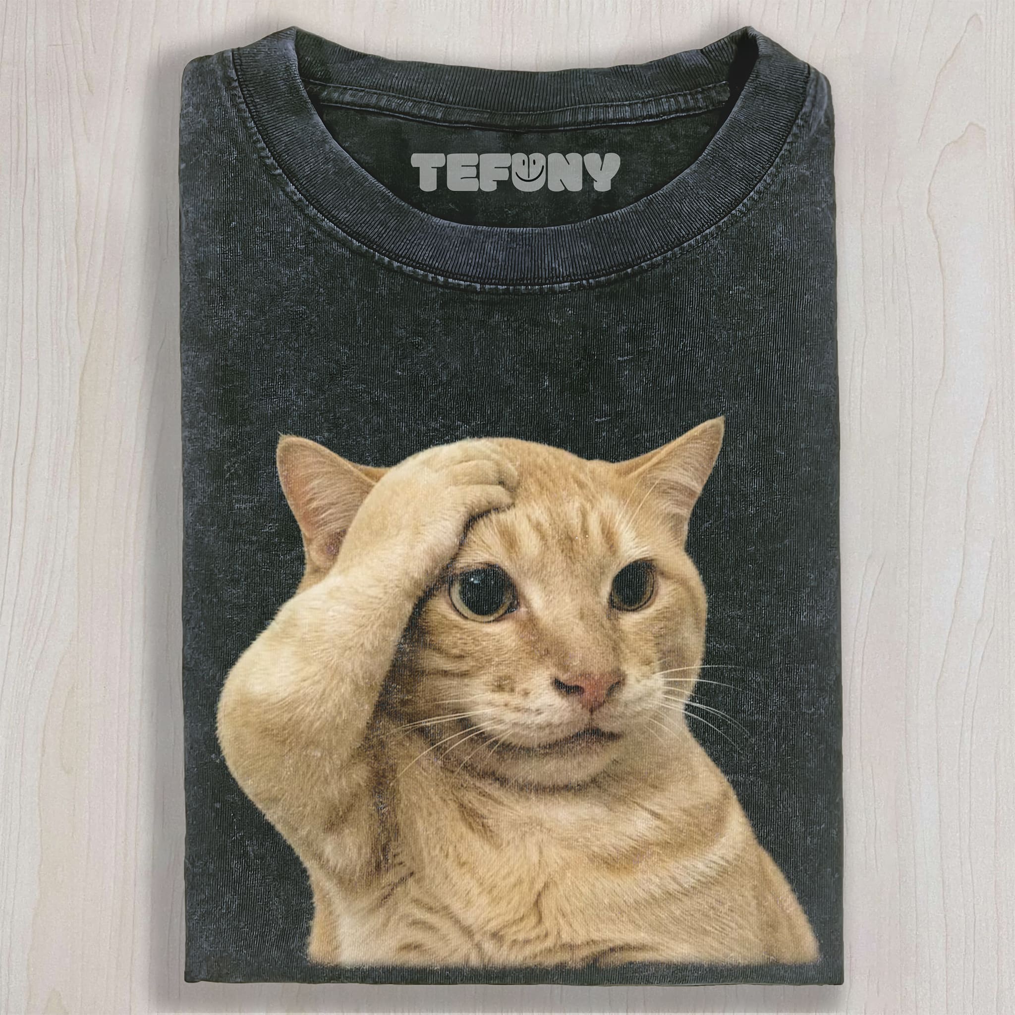 SHOCKED CAT FUNNY MEME UNISEX TEE, TANK TOP, LAYERED LS, SWEATSHIRT & HOODIE