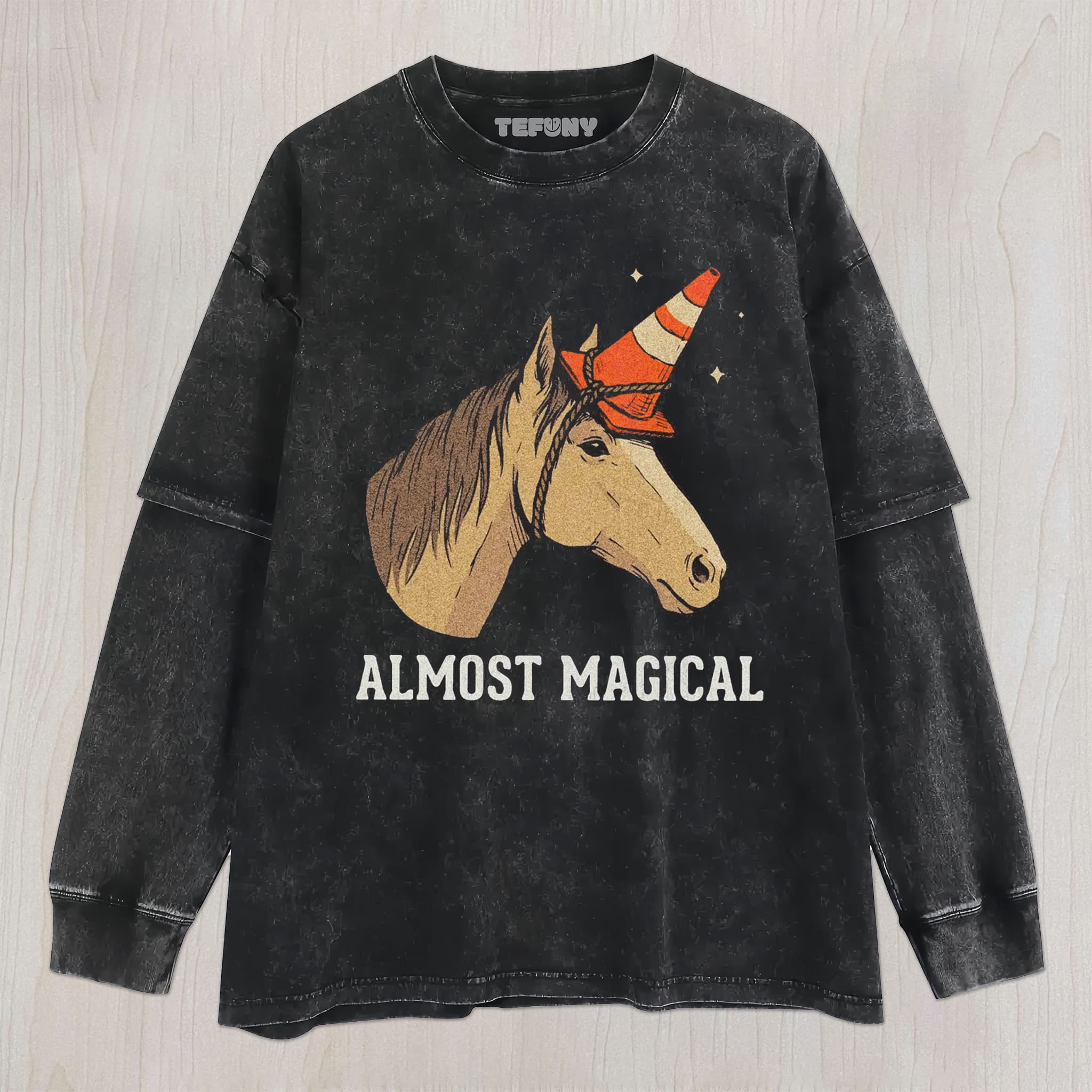 SILLY HORSE TRYING TO BE MAGICAL UNISEX TEE, TANK TOP, LAYERED LS, SWEATSHIRT & HOODIE