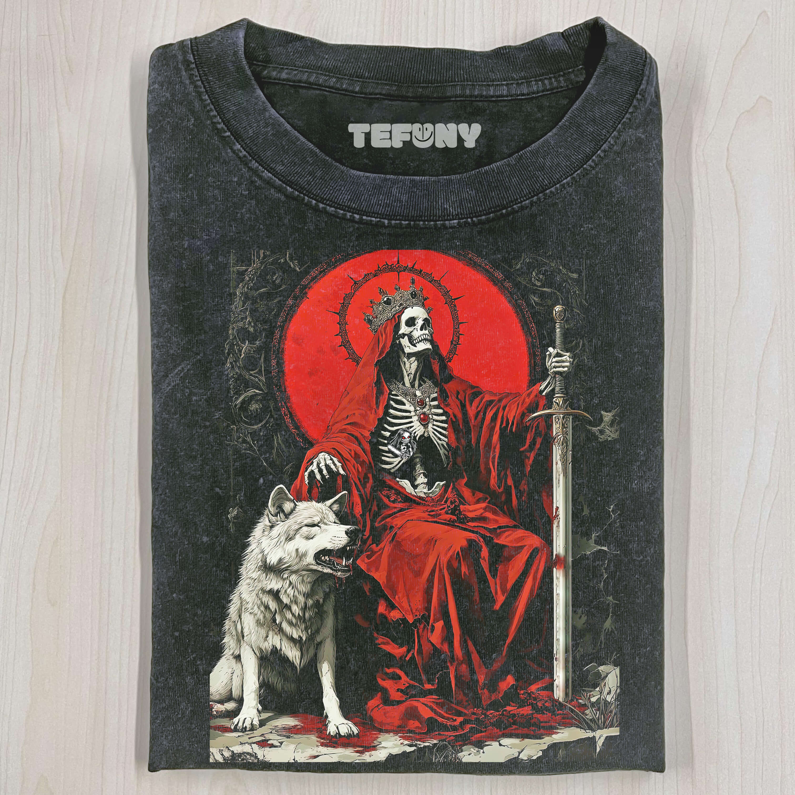 SKELETON AND WOLF T-SHIRT