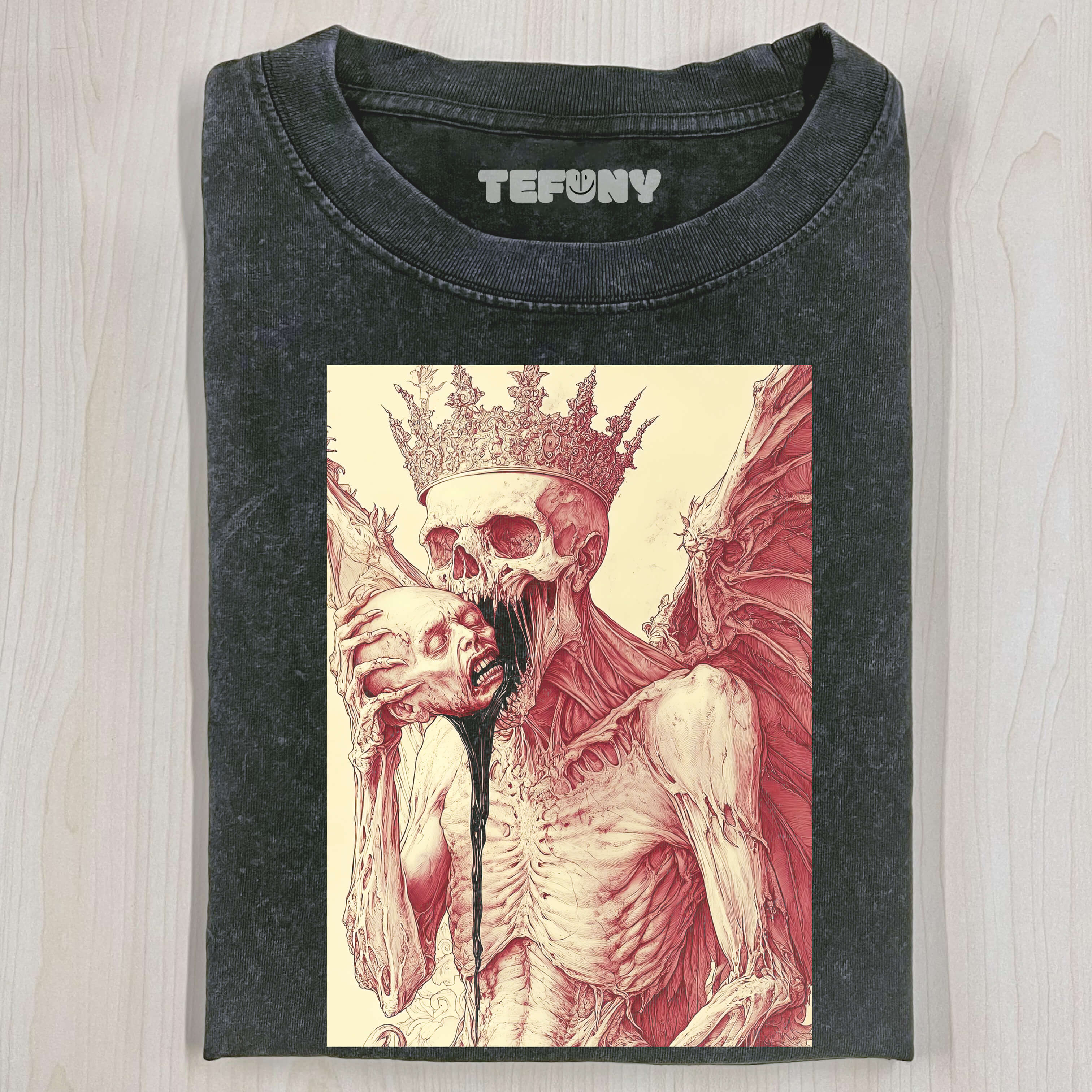 SKELETON EATING HUMAN HEAD T-SHIRT
