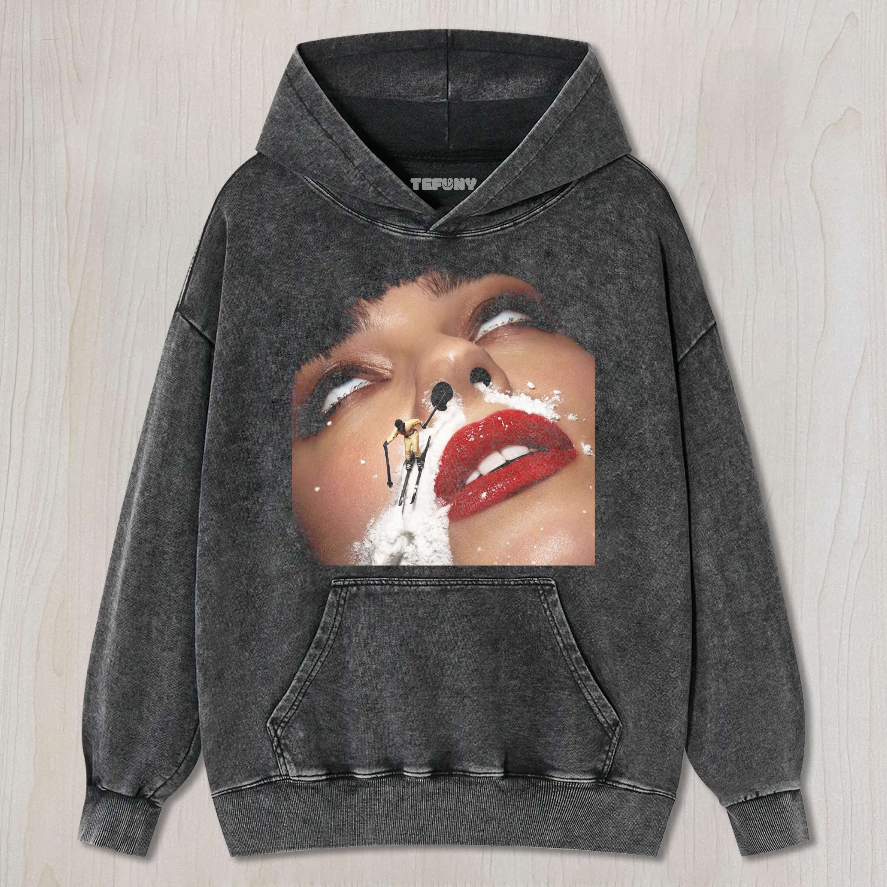 SKIING ON THE FACE OF MIA WALLACE T-SHIRT