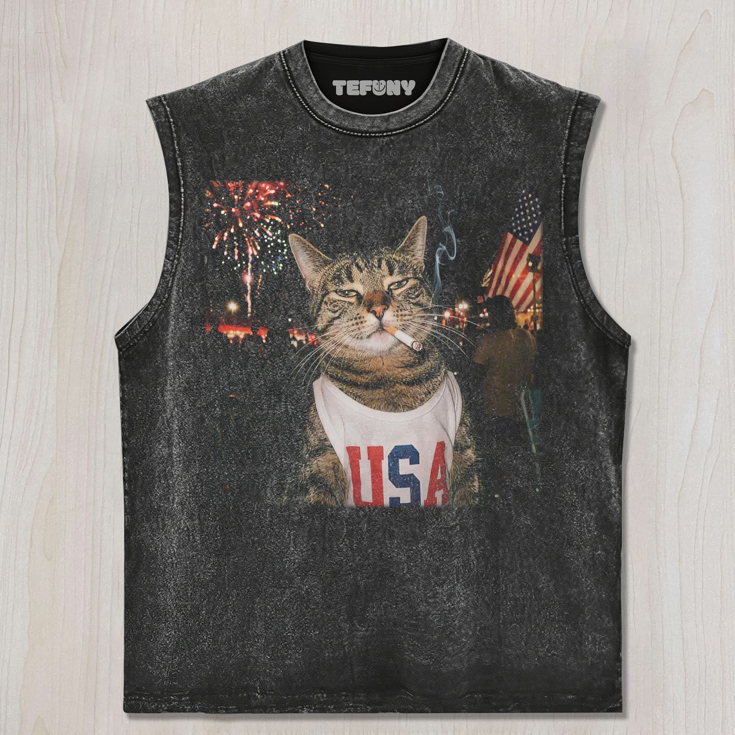 SMOKING CAT N UNISEX TEE, TANK TOP, LAYERED LS, SWEATSHIRT & HOODIE