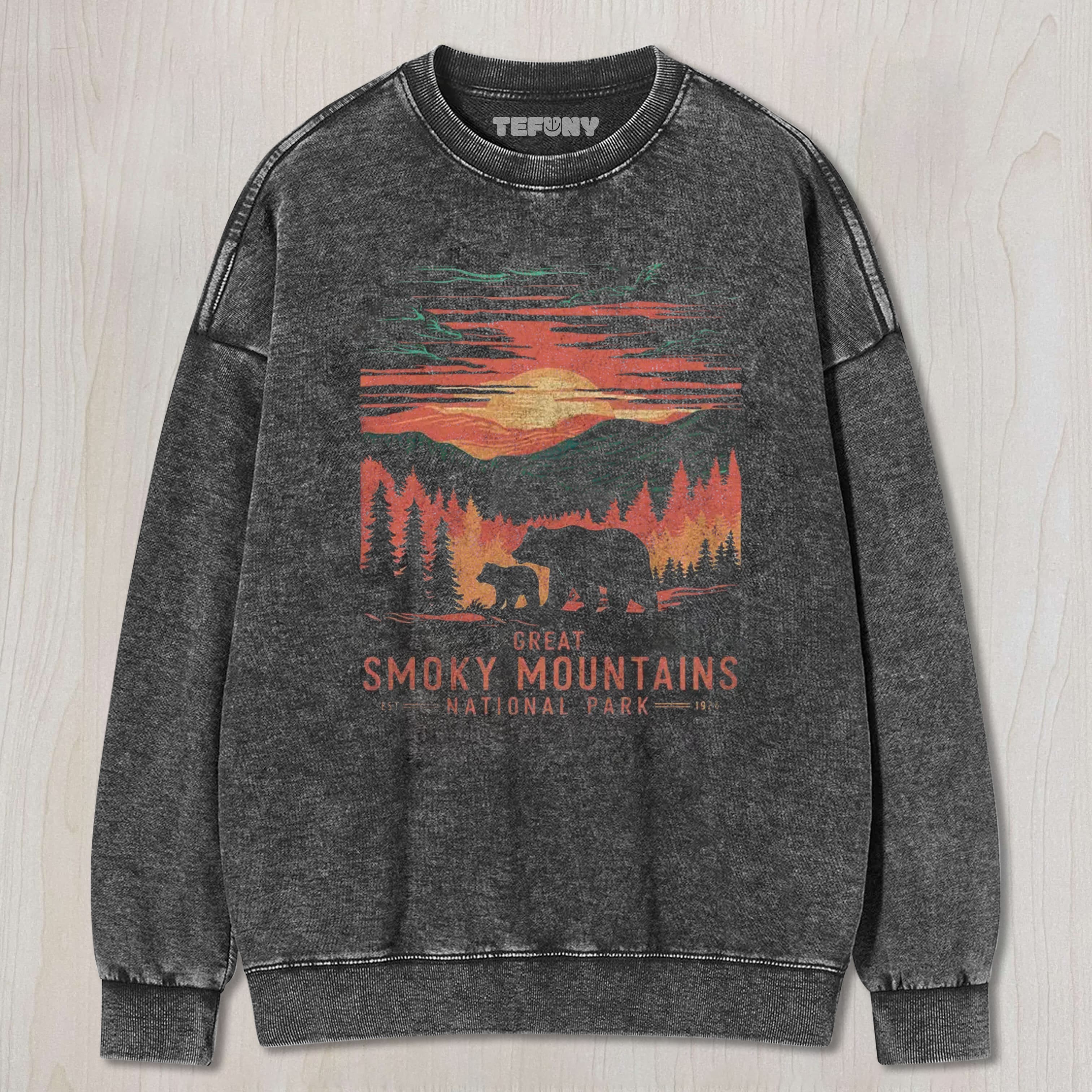 SMOKY MOUNTAINS NATIONAL PARK WASHED TEE & SWEAT & HOOD