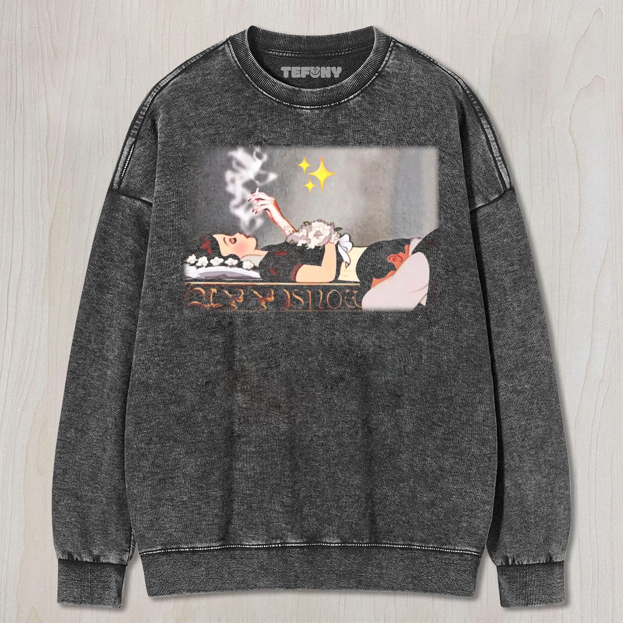 SNOW WHITE IS LYING DOWN SMOKING UNISEX TEE, TANK TOP, LAYERED LS, SWEATSHIRT & HOODIE
