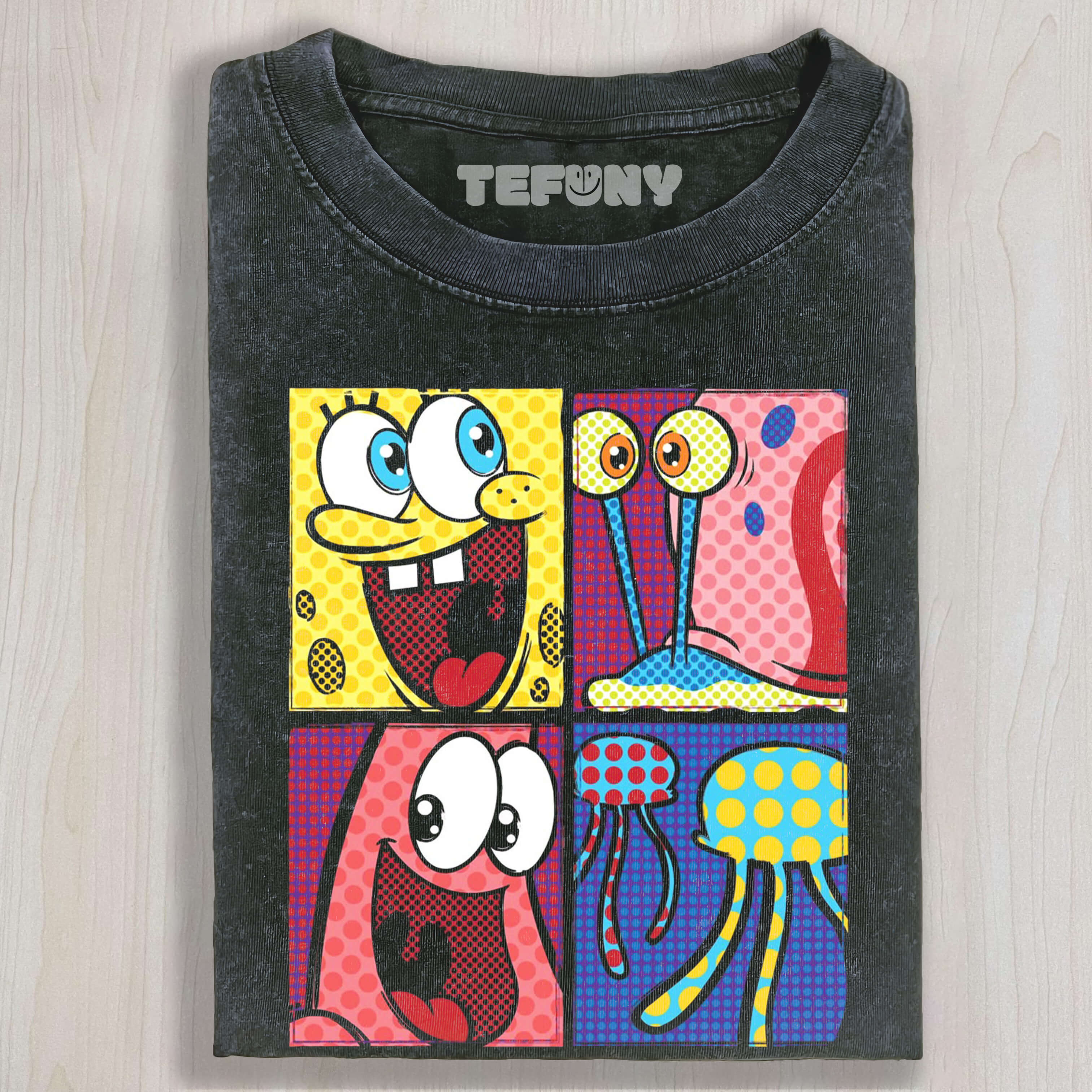 SPONGEBOB SQUAREPANTS 4-SQUARE GRID T-SHIRT