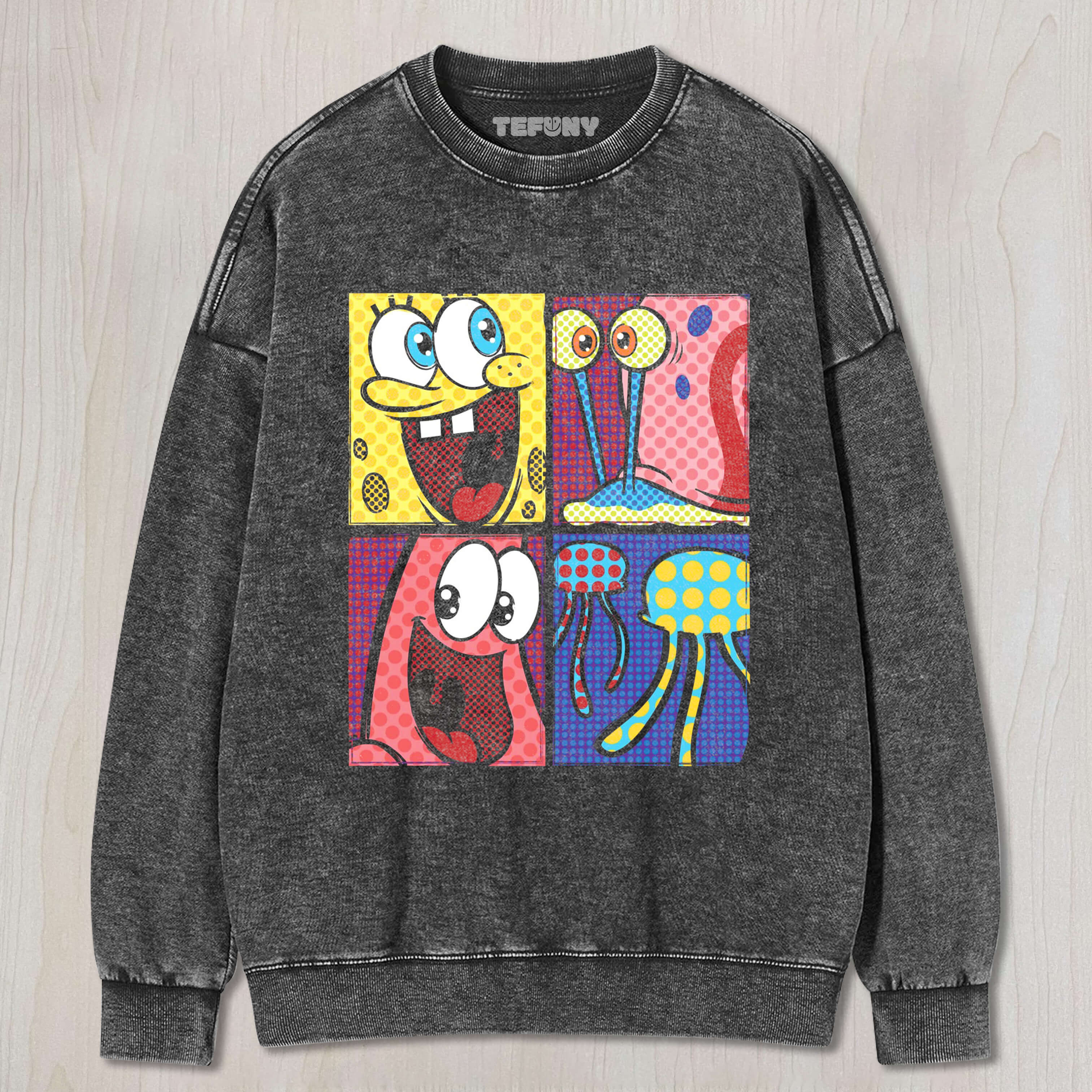 SPONGEBOB SQUAREPANTS 4-SQUARE GRID T-SHIRT